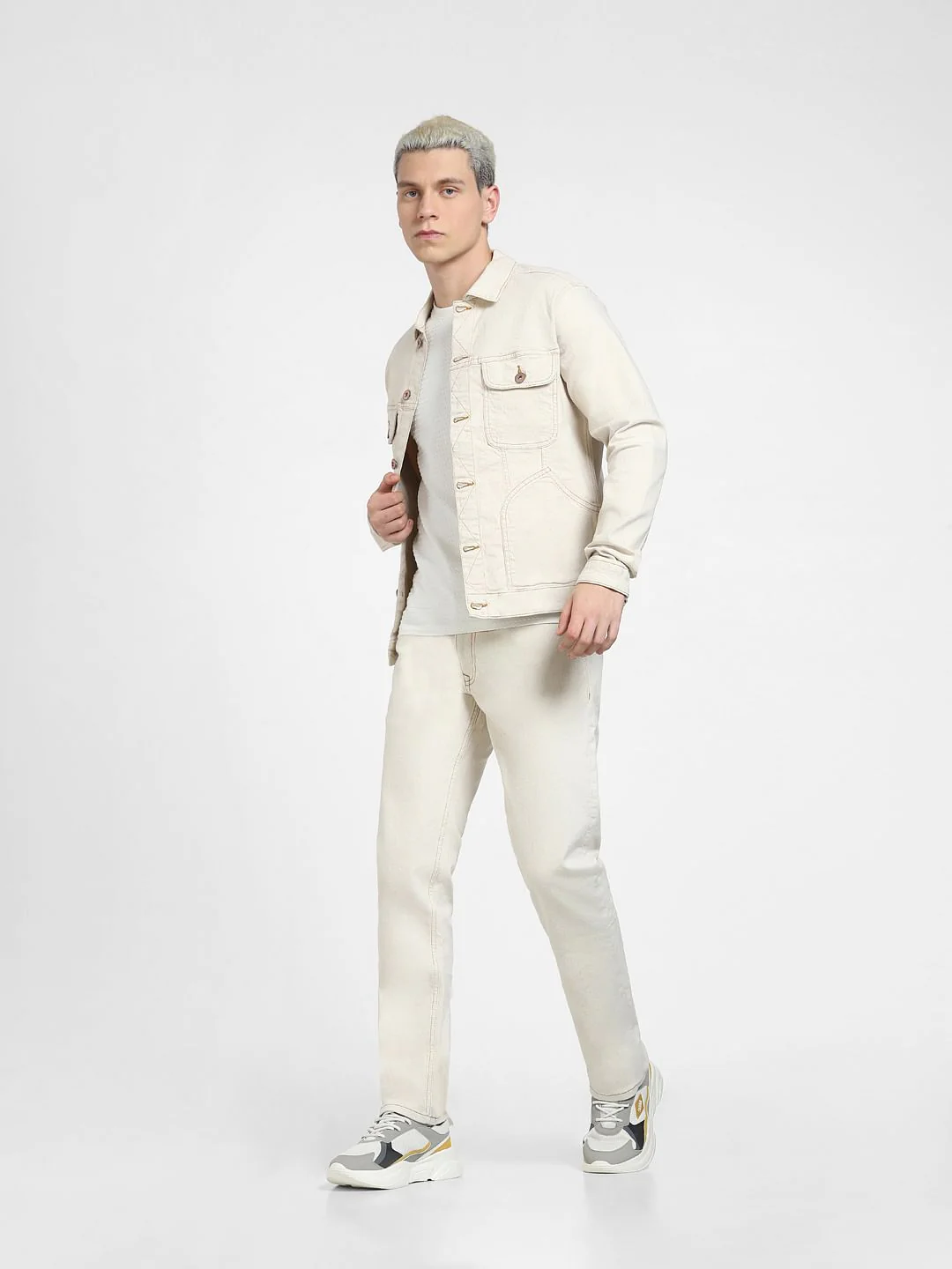 Beige Co-ord Denim Jacket - Image 6