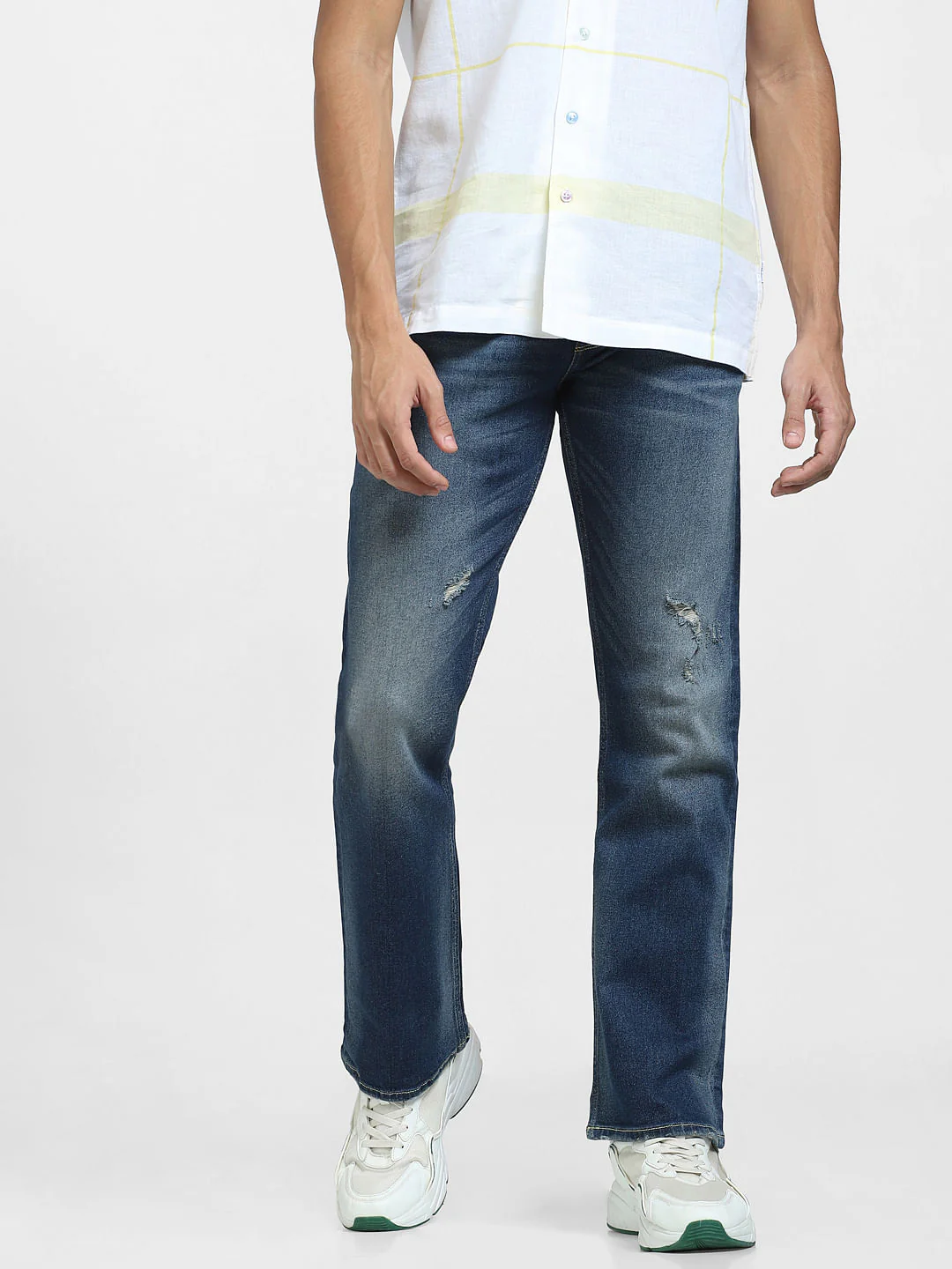 Blue High Rise Distressed Ray Bootcut Jeans - Image 2