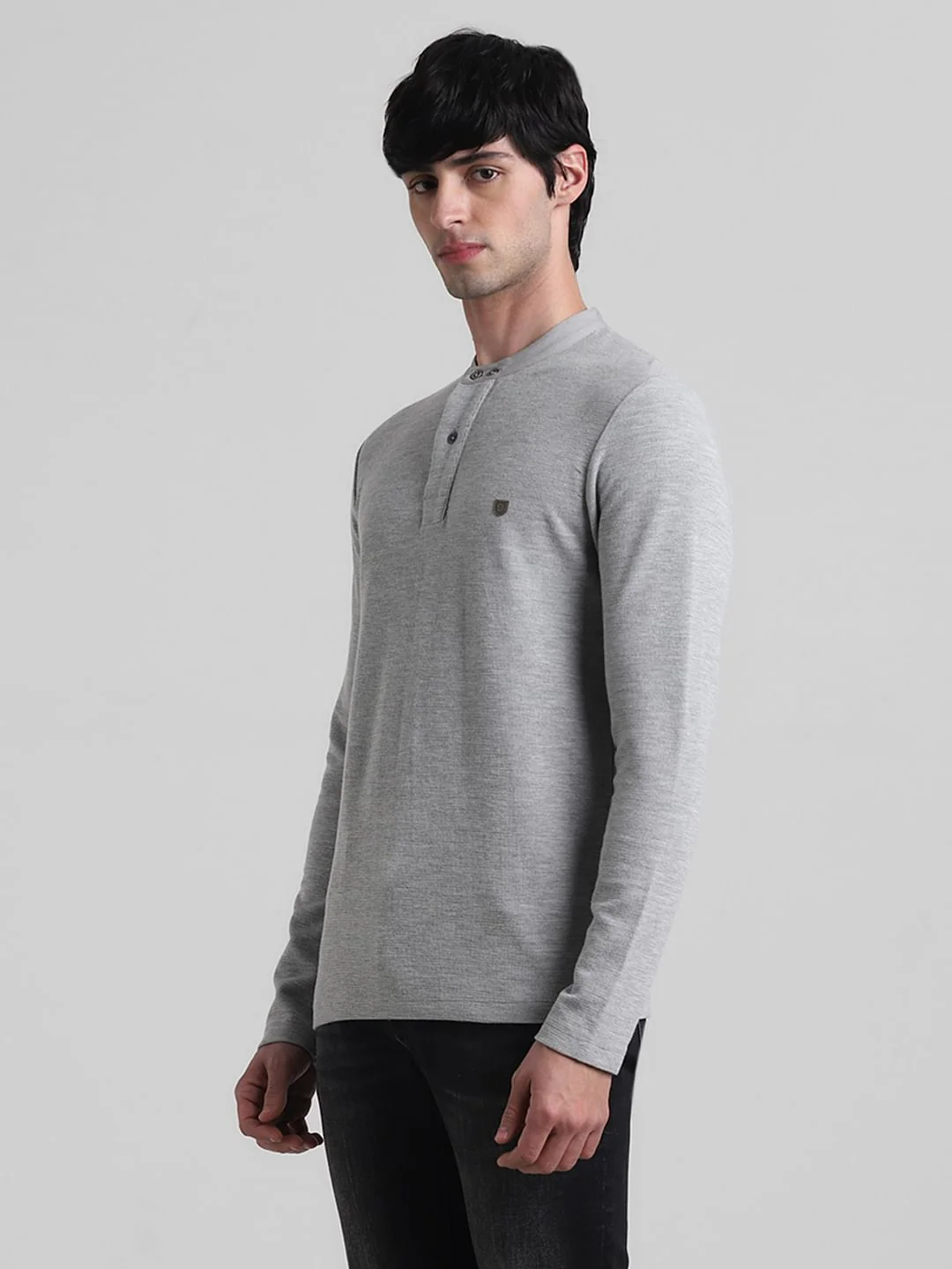Grey Henley T-shirt - Image 3