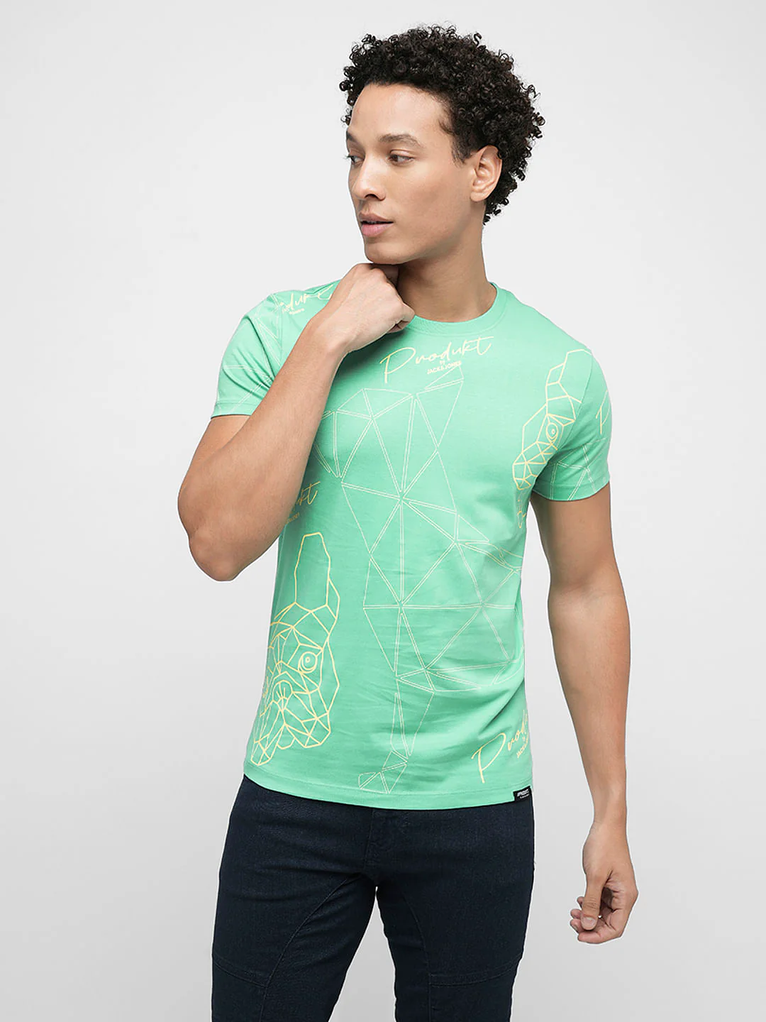 PRODUKT by JACK&JONES Aqua Green Doggo Print T-shirt - Image 2
