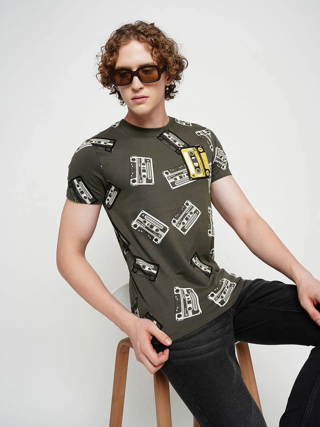 PRODUKT by JACK&JONES Dark Grey Printed Crew Neck T-shirt