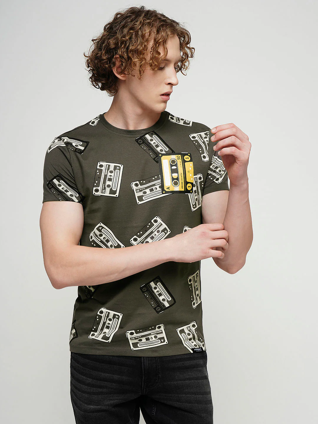 PRODUKT by JACK&JONES Dark Grey Printed Crew Neck T-shirt - Image 2