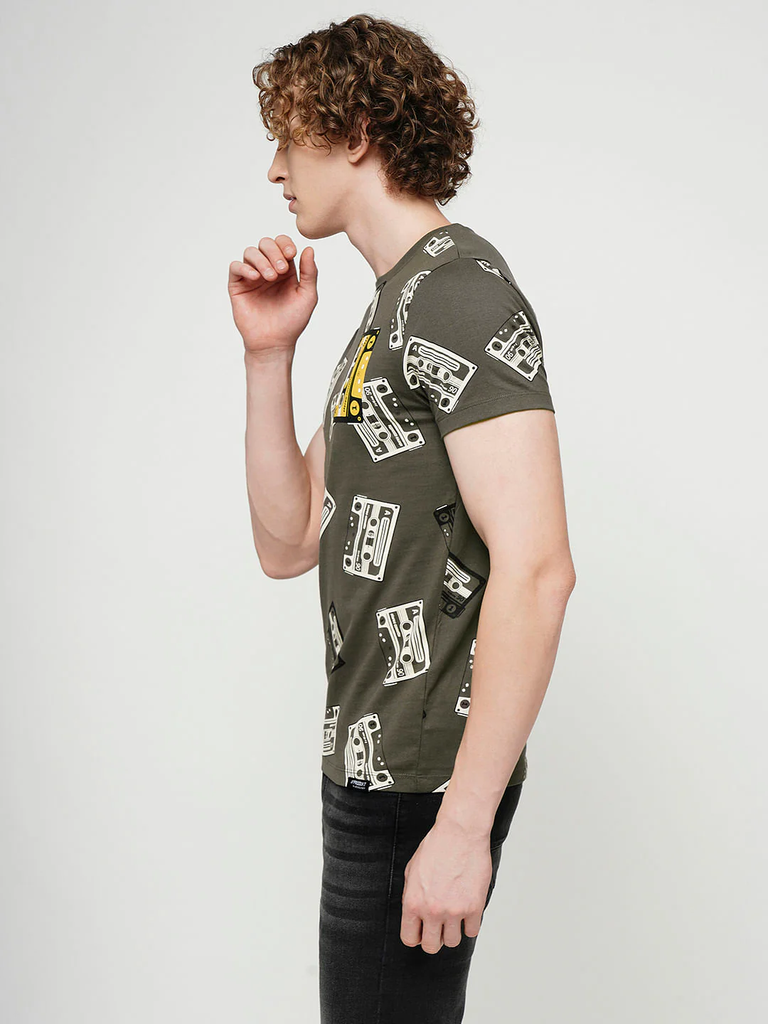 PRODUKT by JACK&JONES Dark Grey Printed Crew Neck T-shirt - Image 3