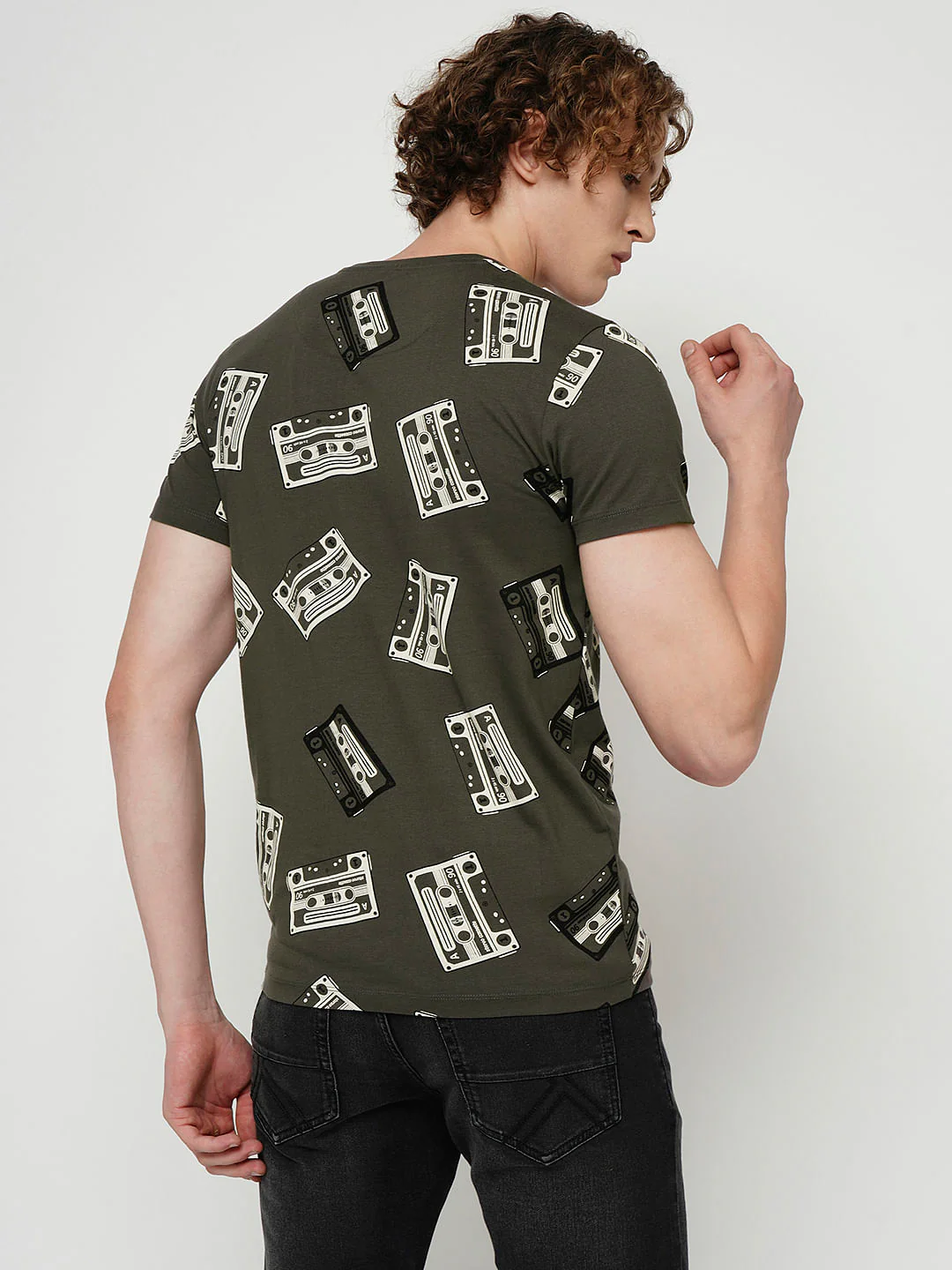 PRODUKT by JACK&JONES Dark Grey Printed Crew Neck T-shirt - Image 4