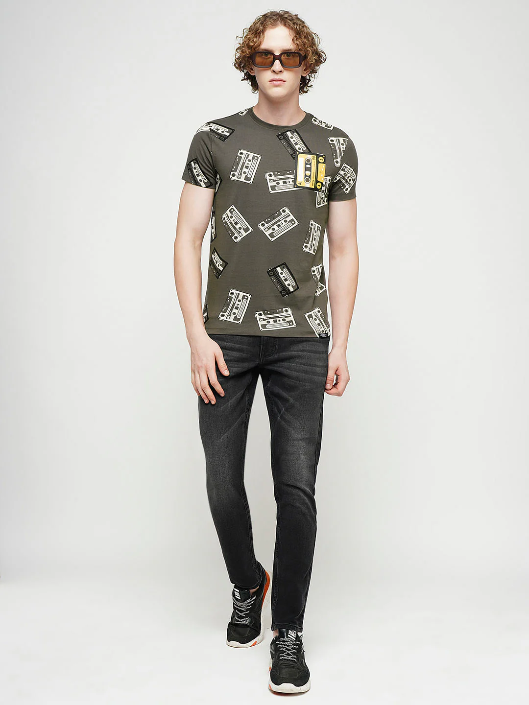 PRODUKT by JACK&JONES Dark Grey Printed Crew Neck T-shirt - Image 5