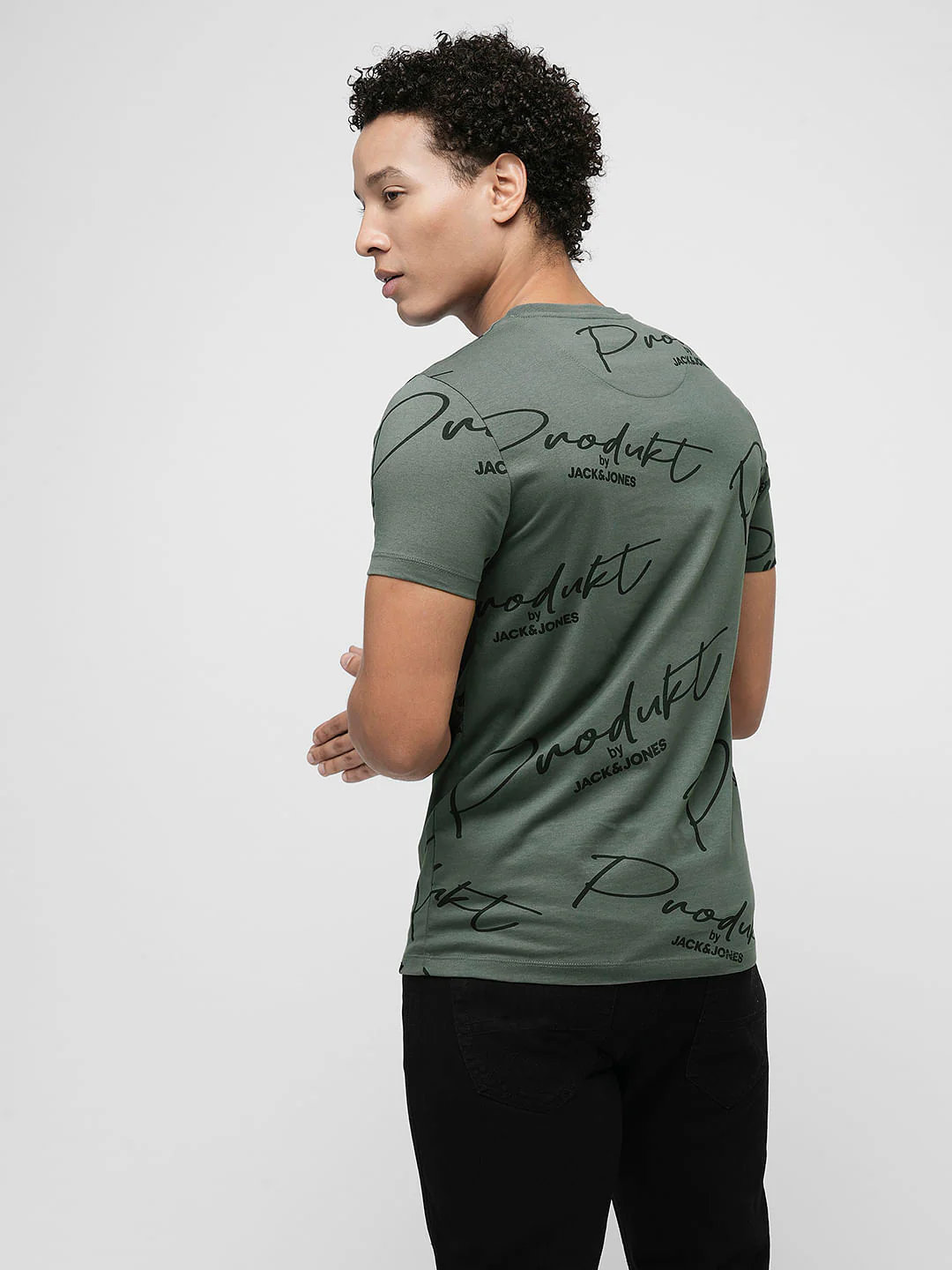PRODUKT by JACK&JONES Dark Grey Logo Crew Neck T-shirt - Image 4