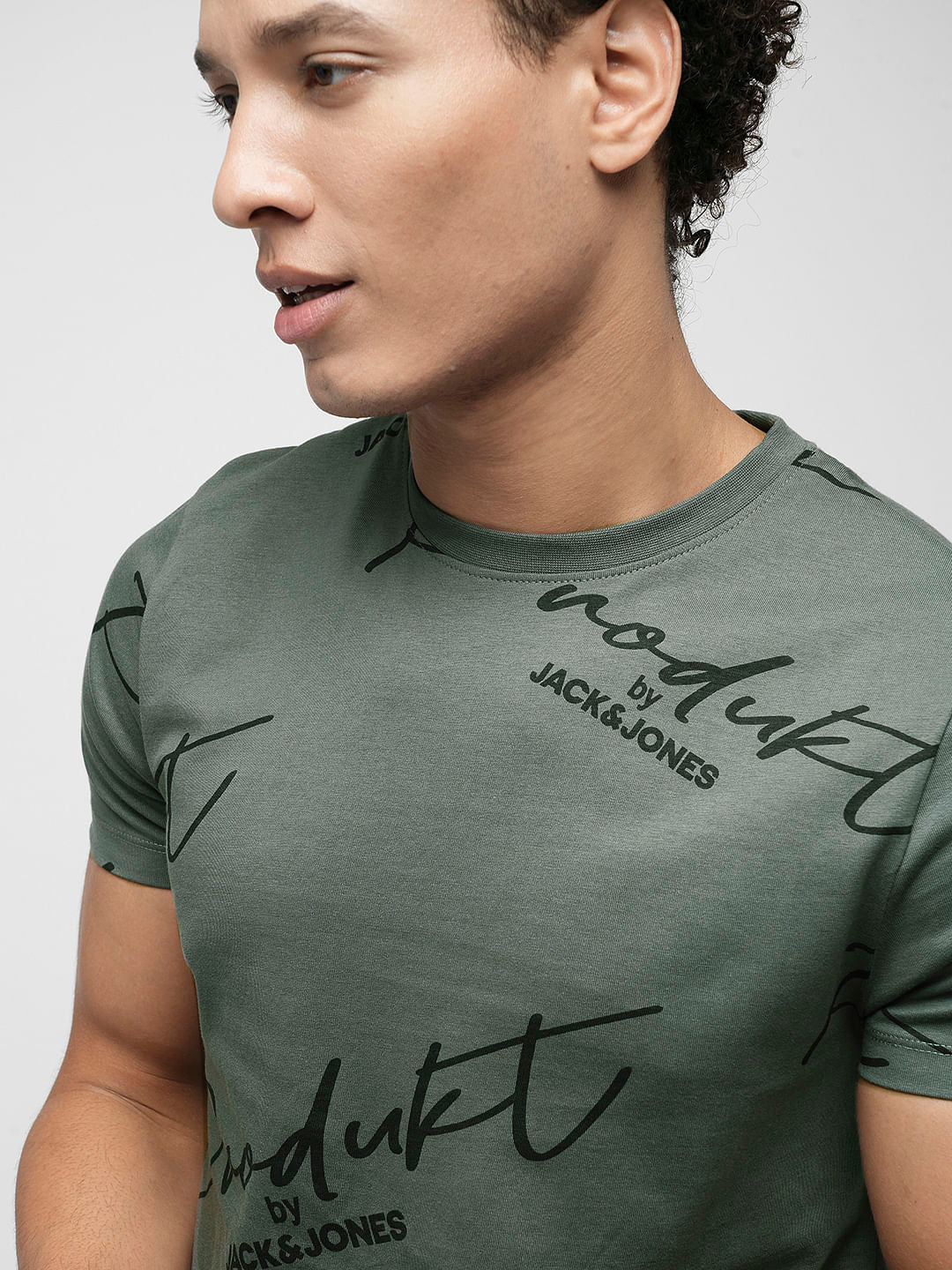 PRODUKT by JACK&JONES Dark Grey Logo Crew Neck T-shirt - Image 6