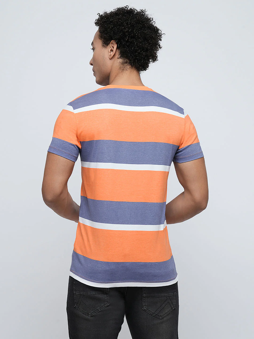 PRODUKT by JACK&JONES Orange Colourblocked Crew Neck T-shirt - Image 4