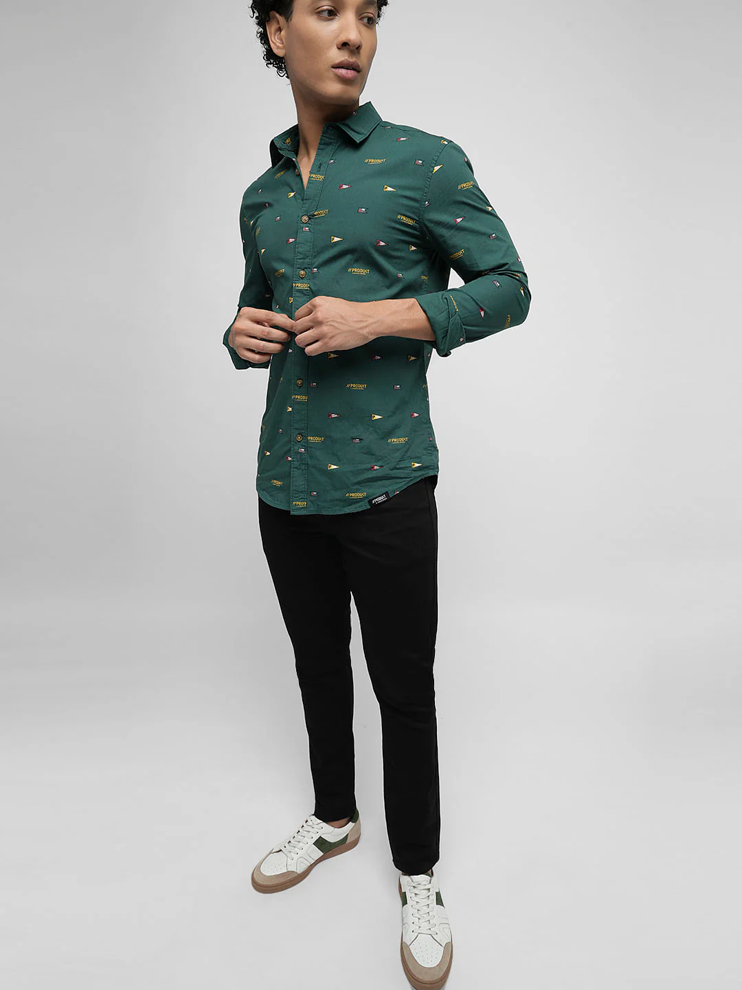 PRODUKT by JACK&JONES Black Mid Rise Slim Fit Jeans