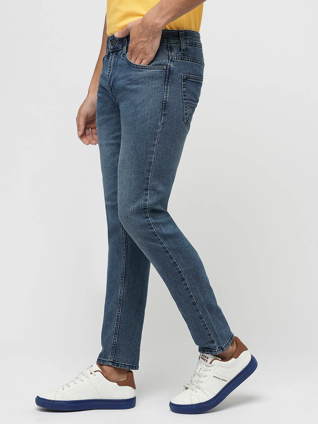 PRODUKT by JACK&JONES Blue Mid Rise Slim Fit Jeans - Image 3