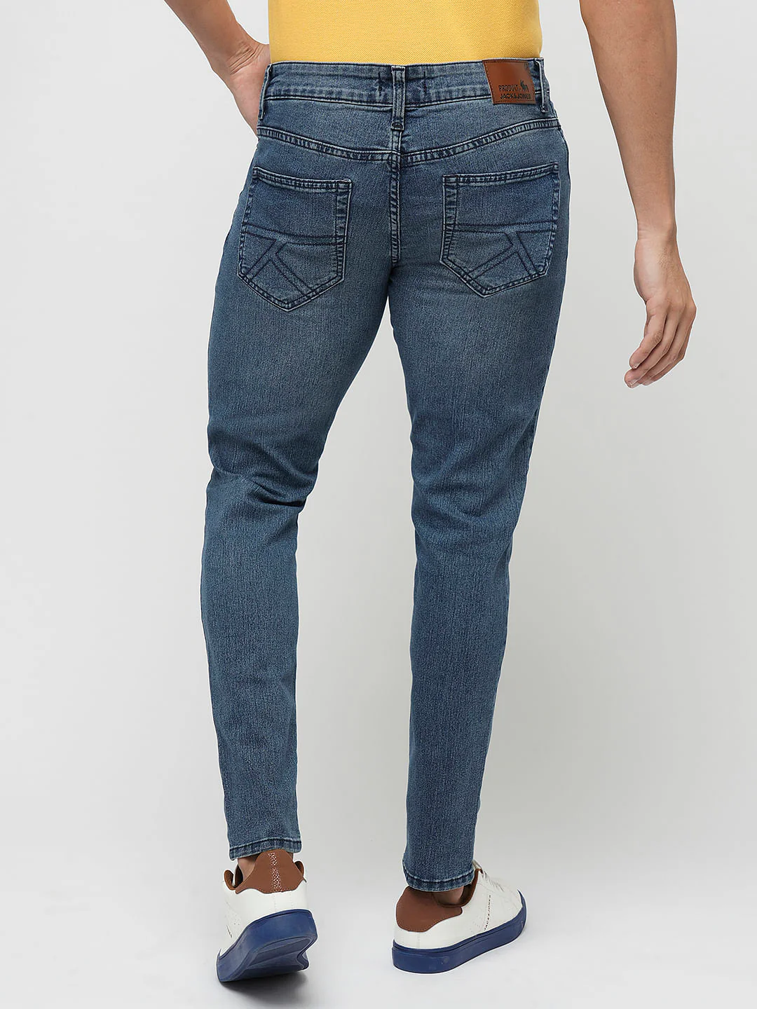 PRODUKT by JACK&JONES Blue Mid Rise Slim Fit Jeans - Image 4