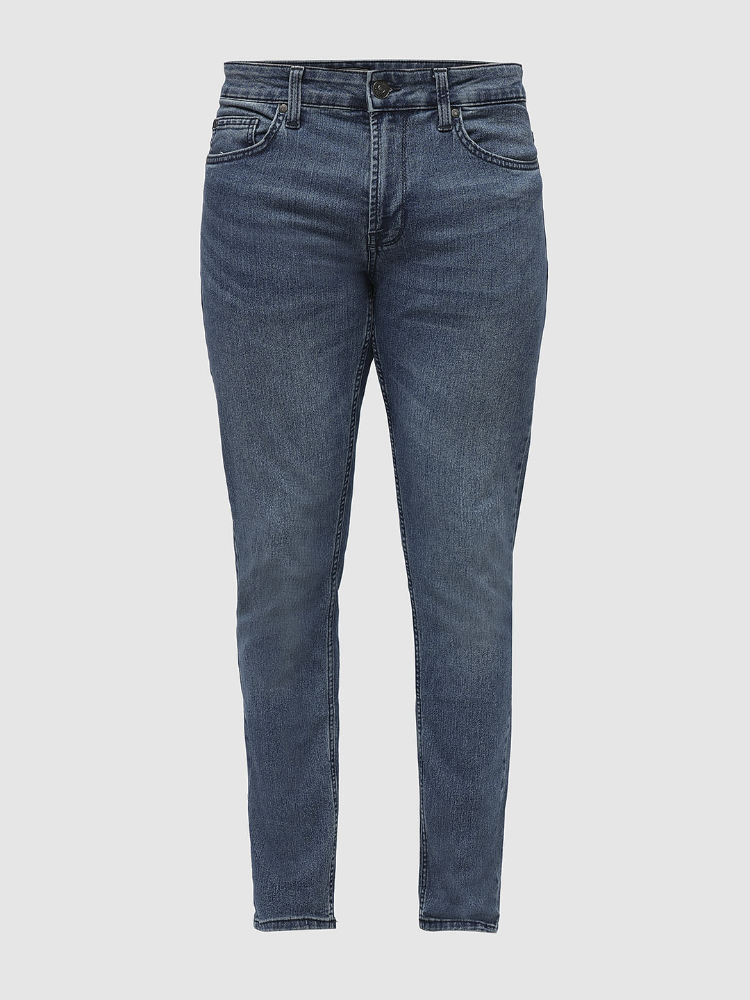PRODUKT by JACK&JONES Blue Mid Rise Slim Fit Jeans - Image 7