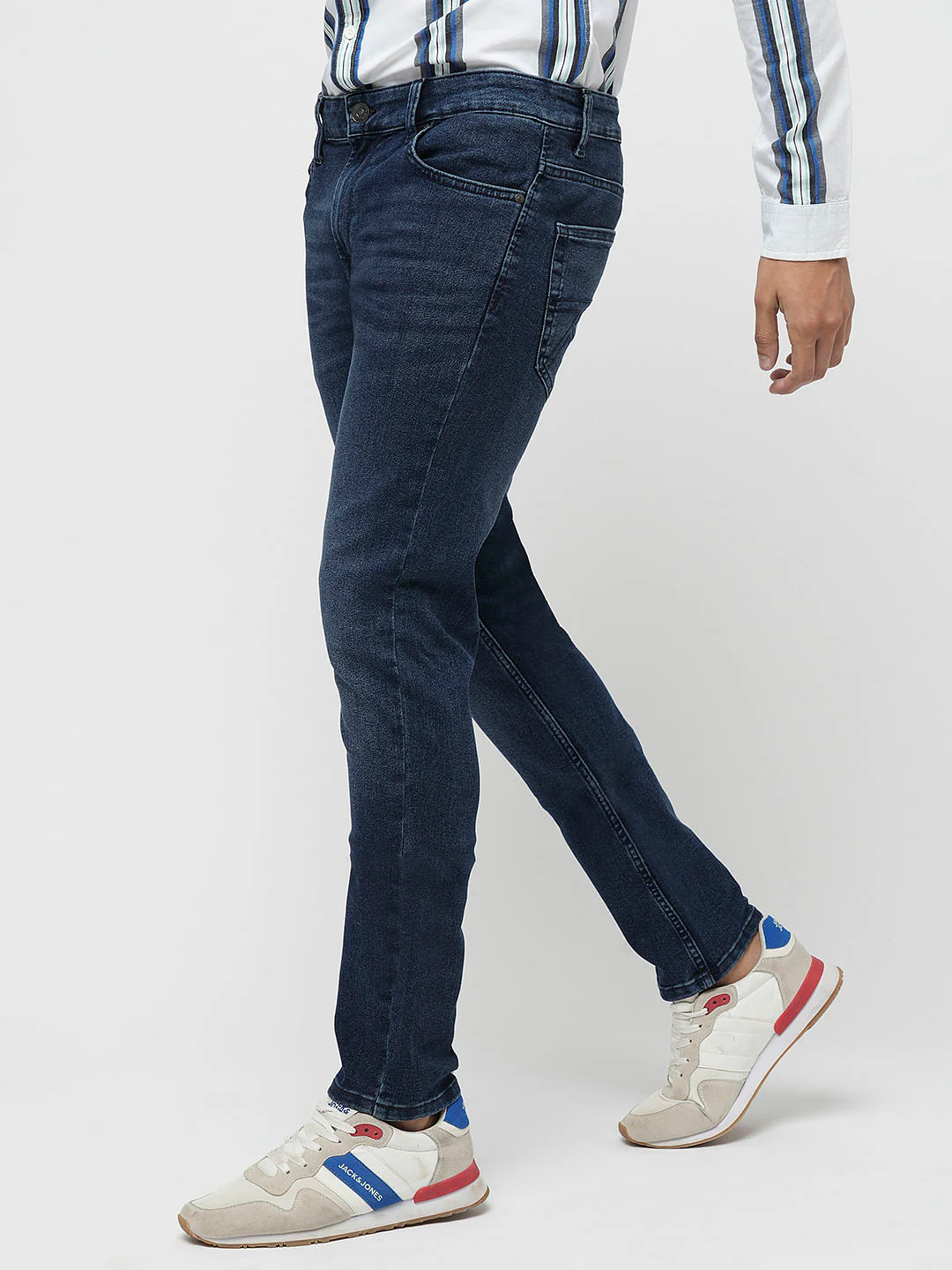 PRODUKT by JACK&JONES Dark Blue Mid Rise Slim Fit Jeans - Image 3