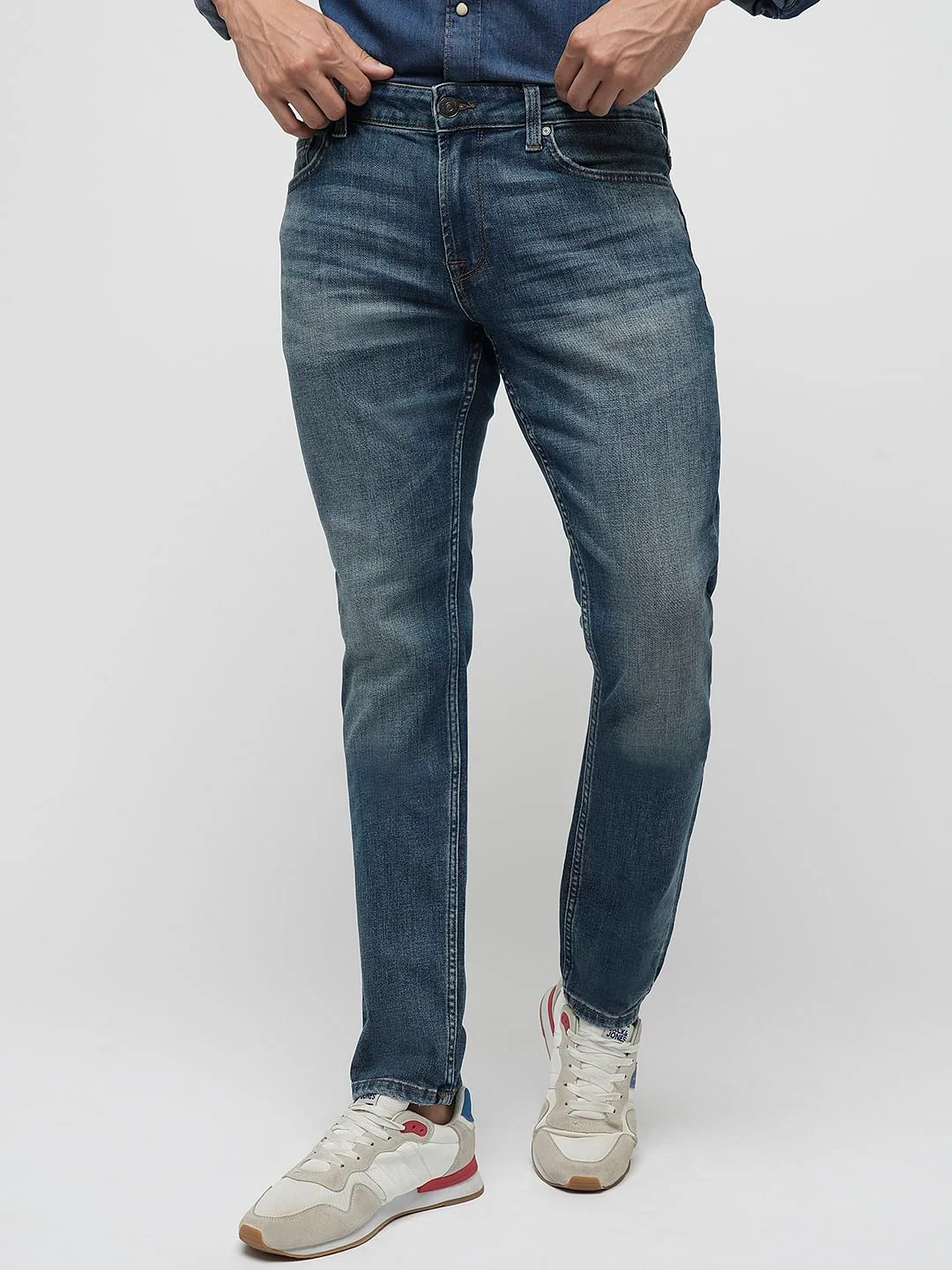 PRODUKT by JACK&JONES Blue Mid Rise Slim Fit Jeans - Image 2