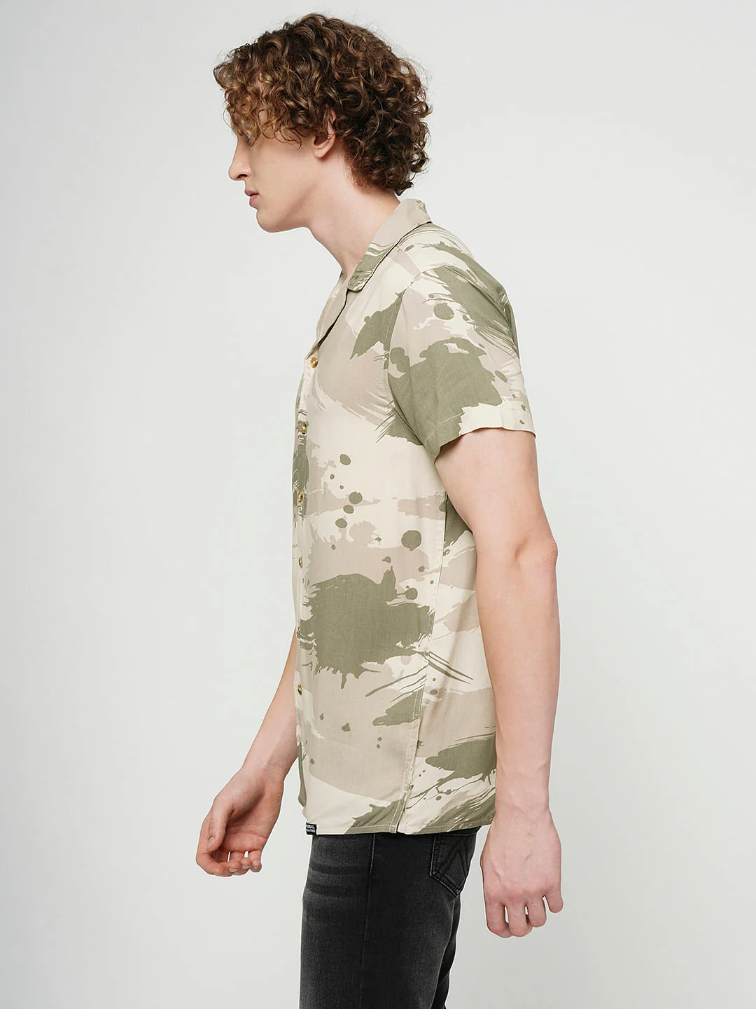 PRODUKT by JACK&JONES Green & Beige Printed Shirt - Image 3