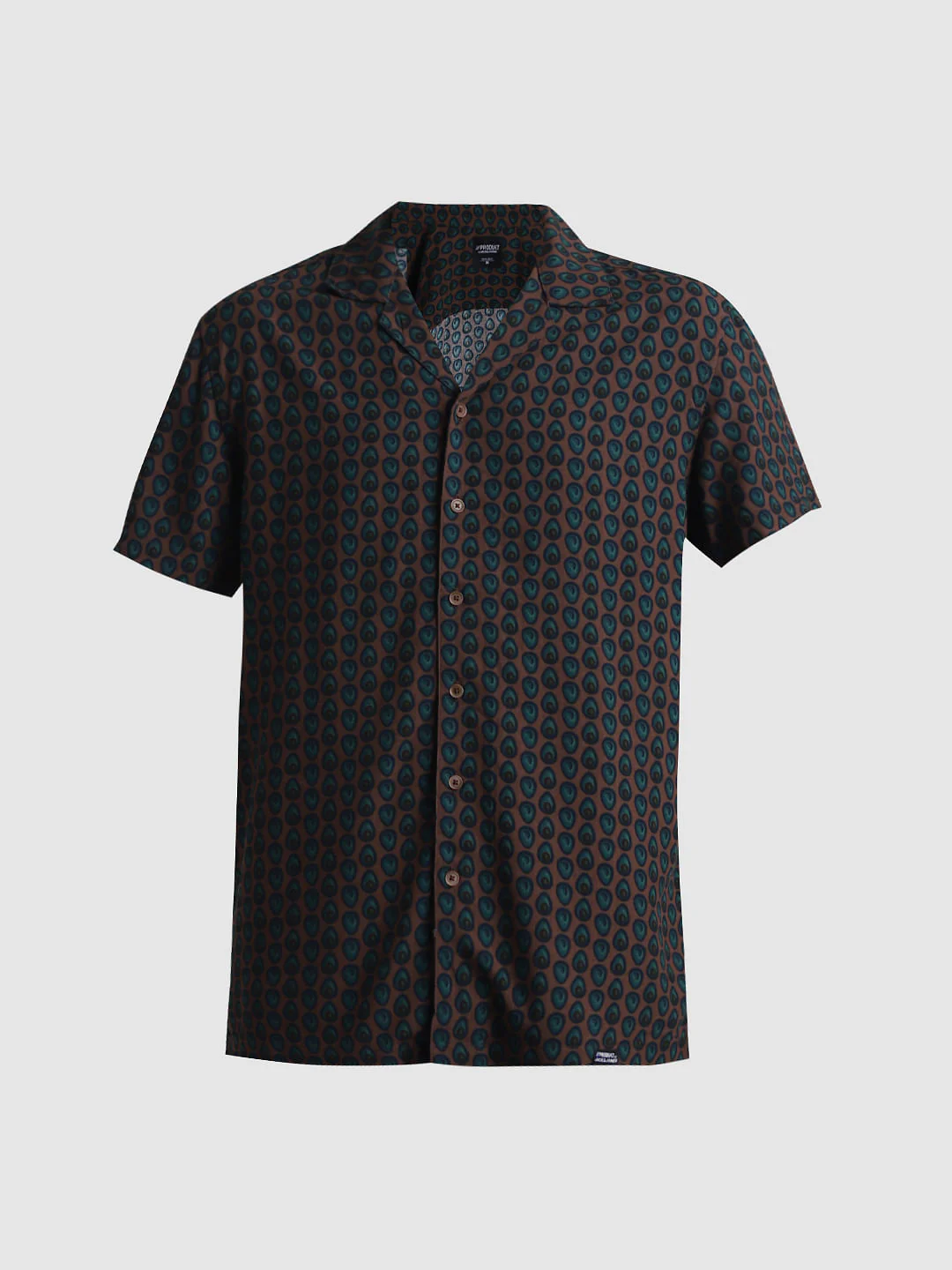 PRODUKT by JACK&JONES Brown Printed Short Sleeves Shirt - Image 7