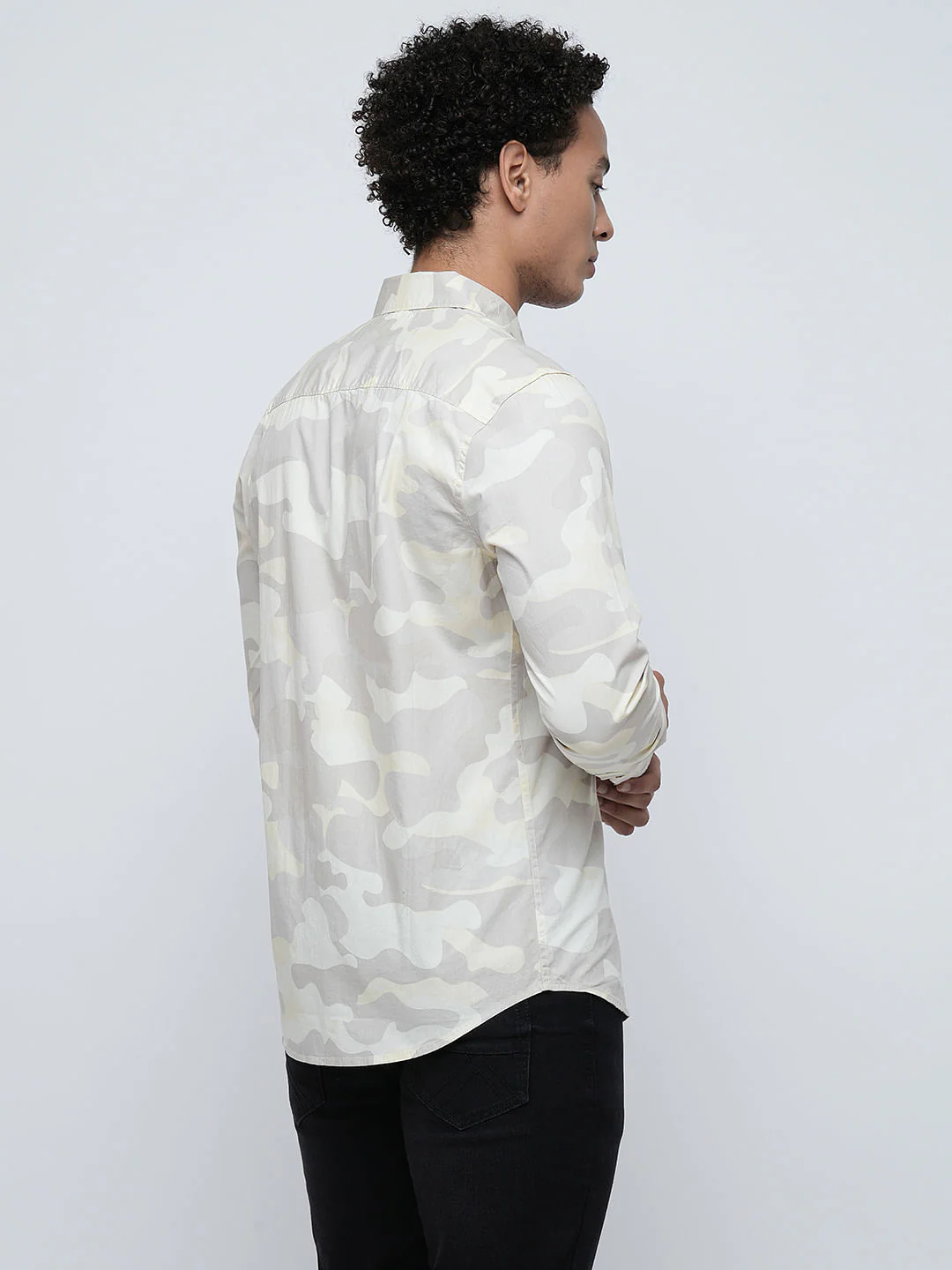 PRODUKT by JACK&JONES Beige Camo Print Cotton Shirt - Image 4