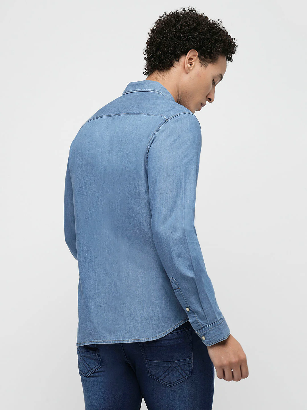 PRODUKT by JACK&JONES Light Blue Full Sleeves Denim Shirt - Image 4