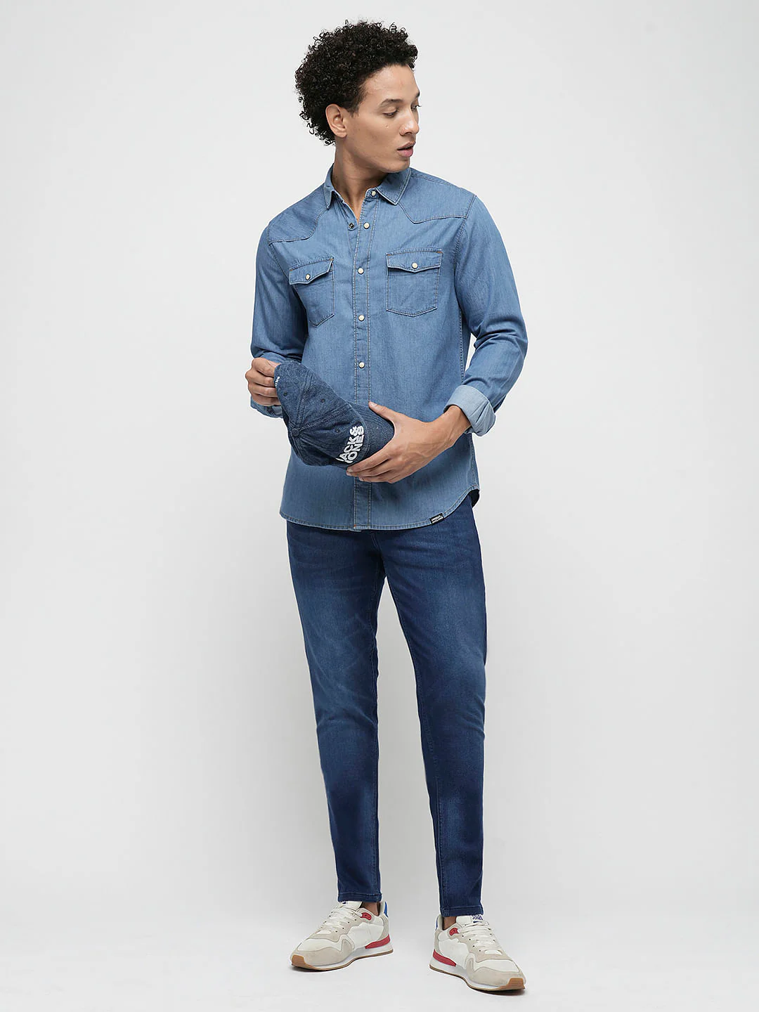 PRODUKT by JACK&JONES Light Blue Full Sleeves Denim Shirt - Image 5