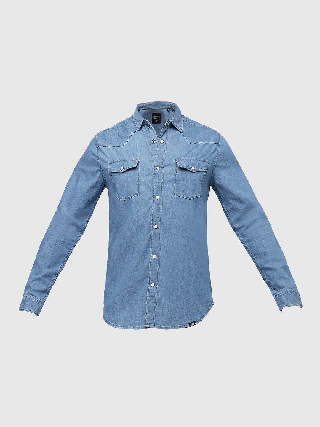 PRODUKT by JACK&JONES Light Blue Full Sleeves Denim Shirt - Image 7