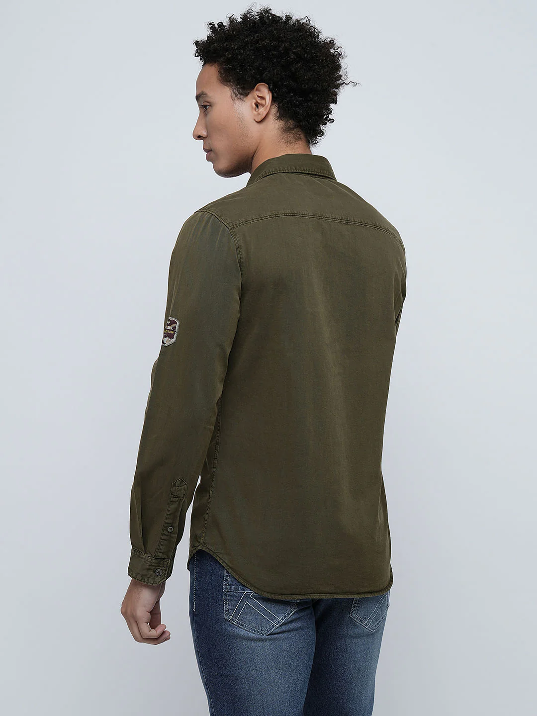 PRODUKT by JACK&JONES Green Printed Full Sleeves Shirt - Image 4