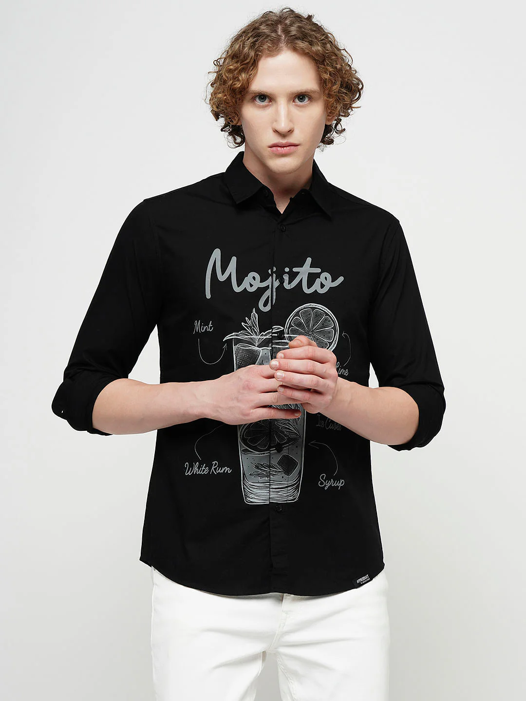PRODUKT by JACK&JONES Black Printed Full Sleeves Shirt - Image 2