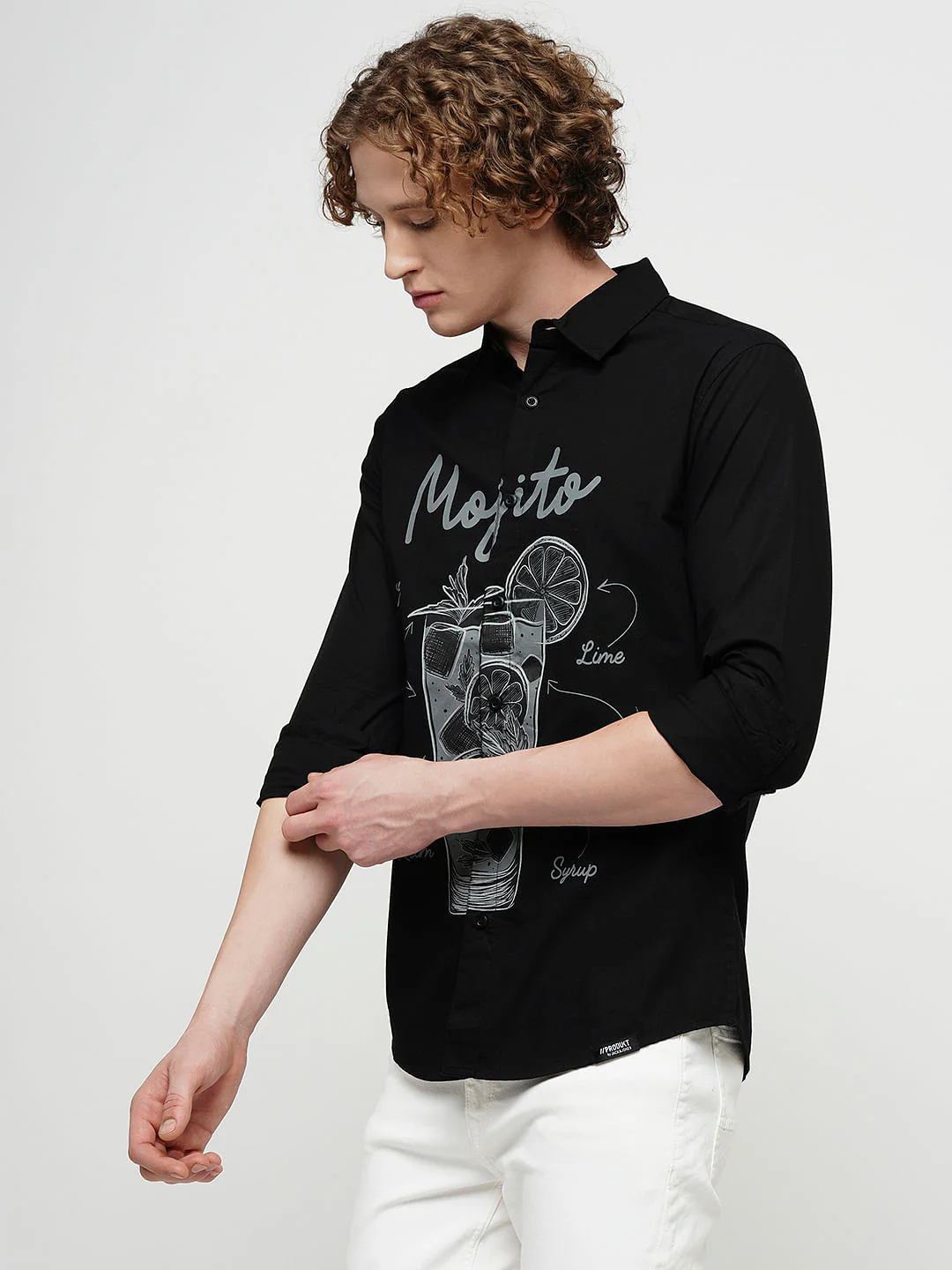 PRODUKT by JACK&JONES Black Printed Full Sleeves Shirt - Image 3