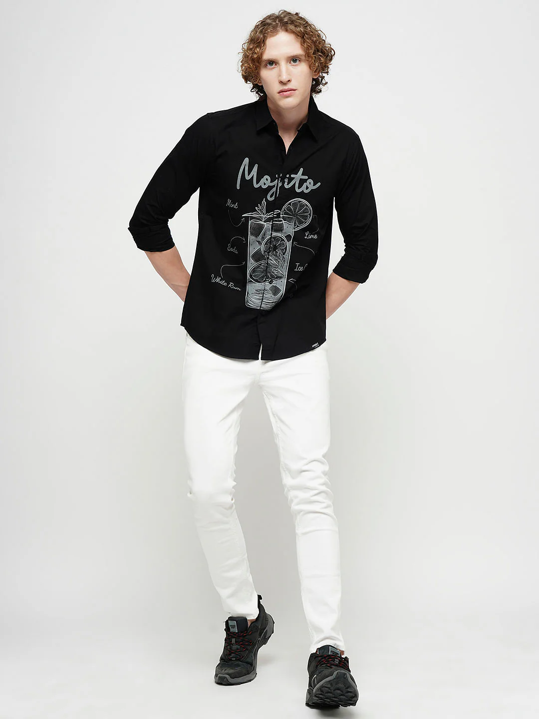PRODUKT by JACK&JONES Black Printed Full Sleeves Shirt - Image 5