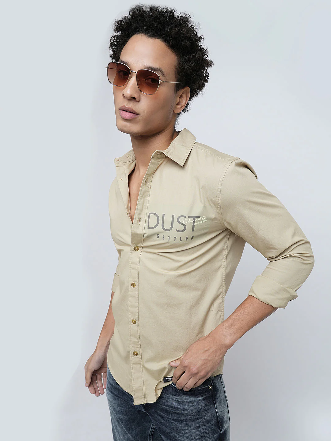PRODUKT by JACK&JONES Light Brown Full Sleeves Shirt