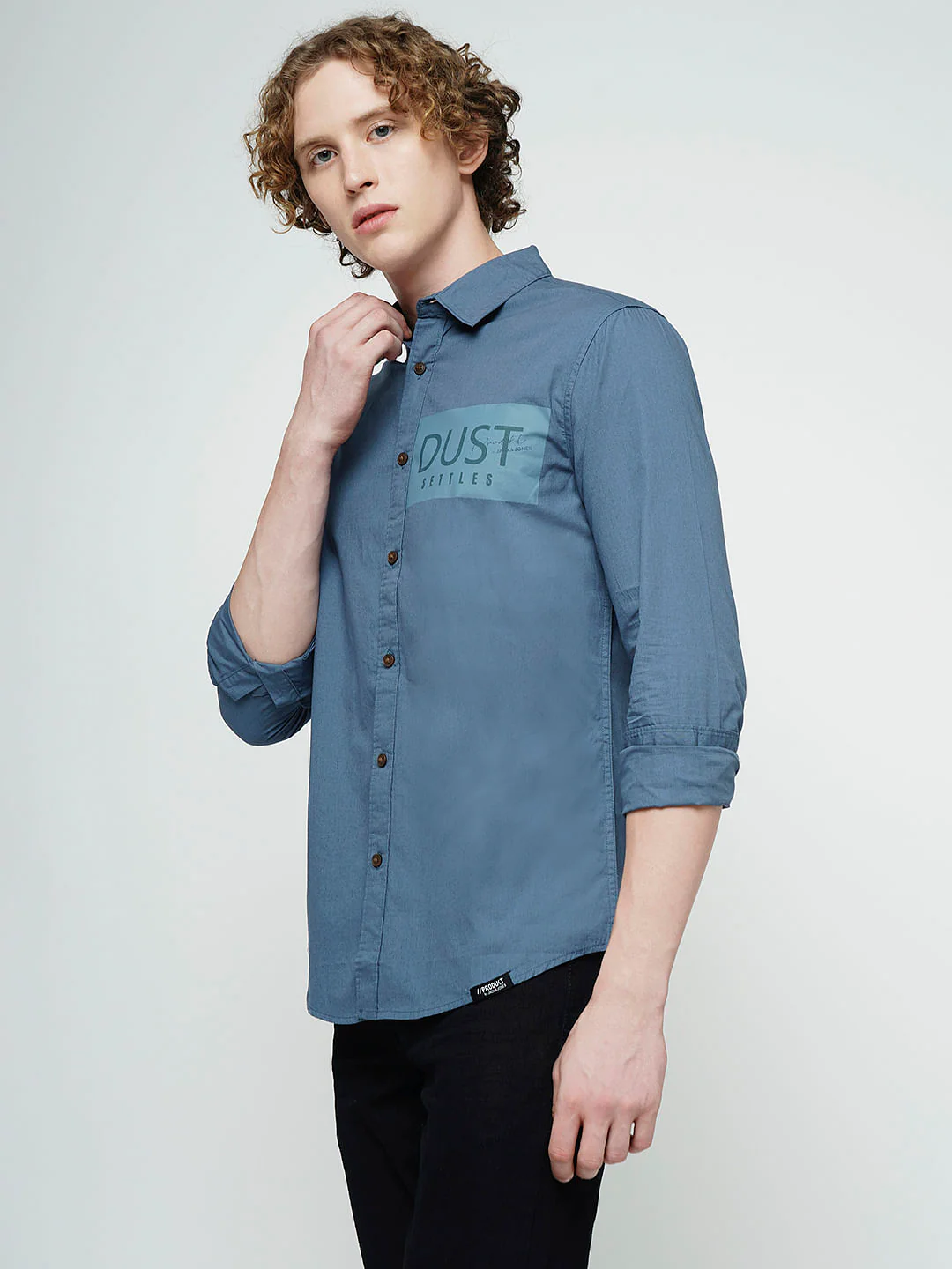 PRODUKT by JACK&JONES Blue Printed Full Sleeves Shirt - Image 3