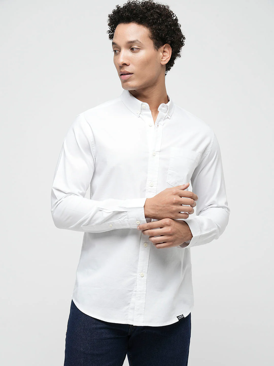 PRODUKT by JACK&JONES White Cotton Full Sleeves Shirt - Image 2