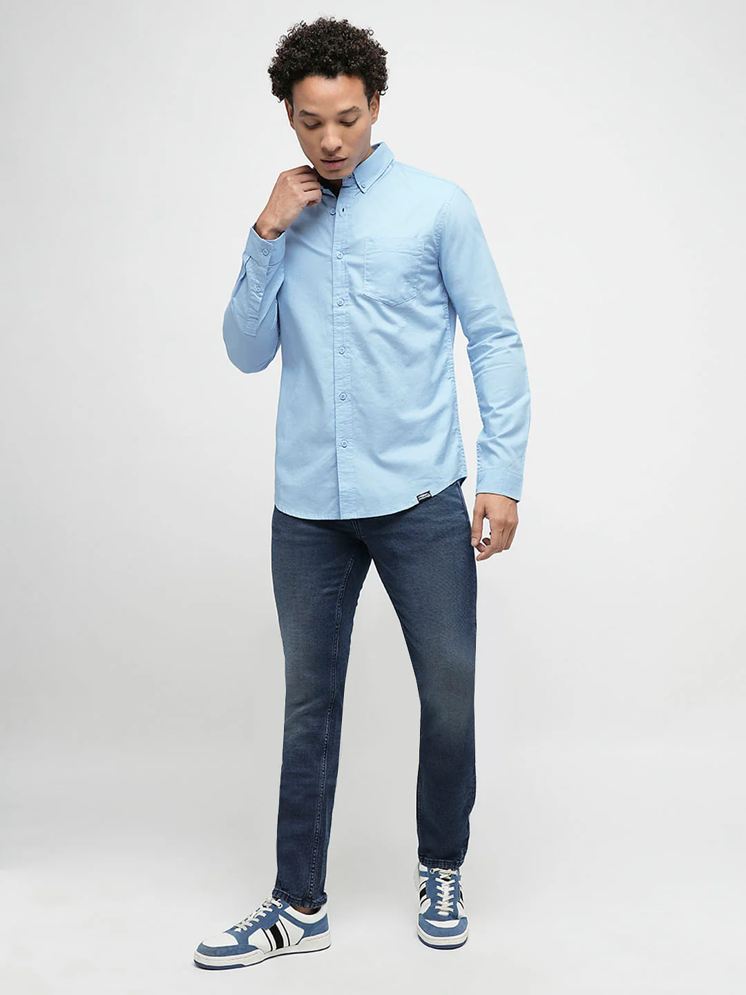PRODUKT by JACK&JONES Sky Blue Cotton Full Sleeves Shirt - Image 5