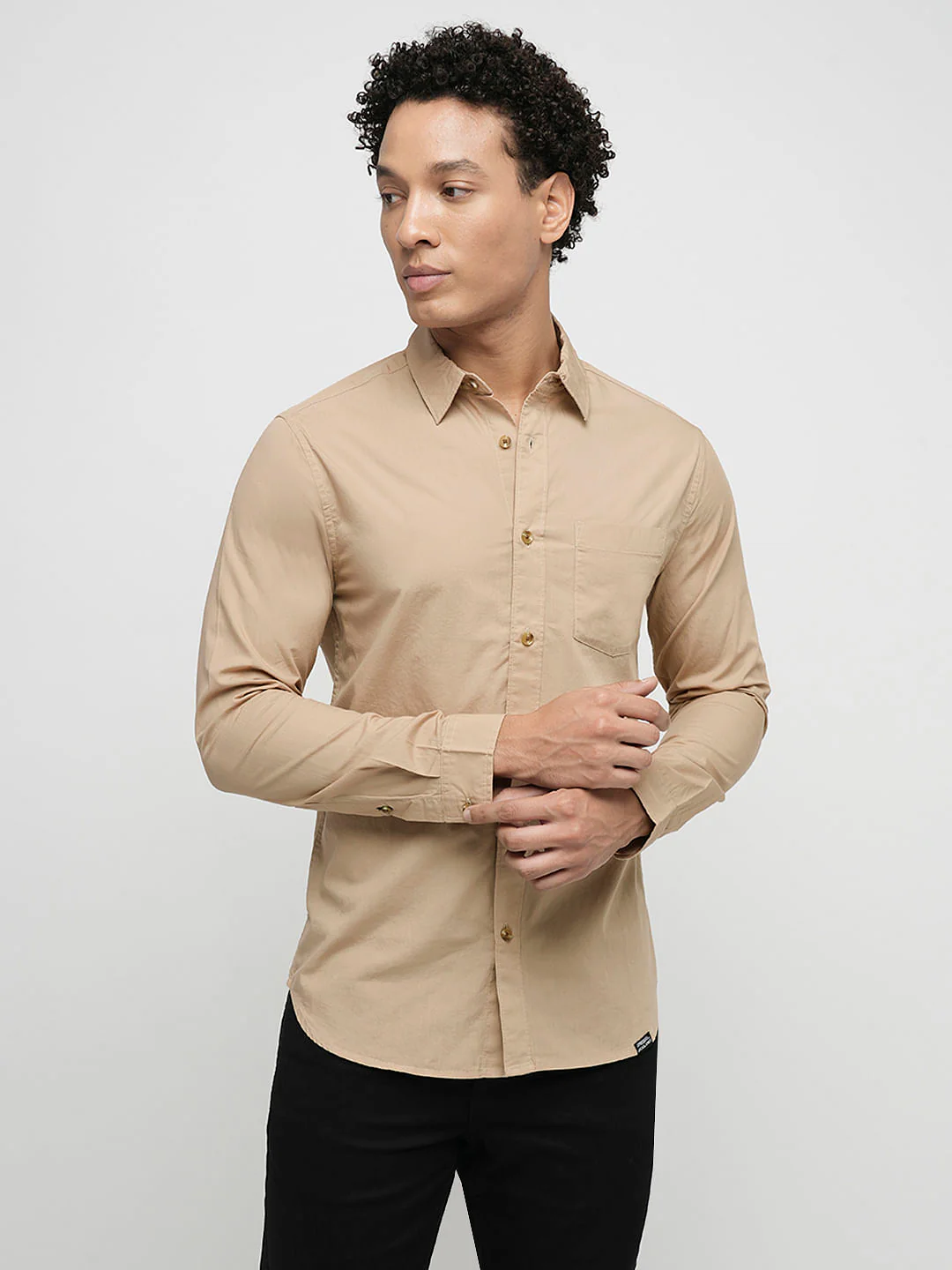 PRODUKT by JACK&JONES Brown Cotton Full Sleeves Shirt - Image 2