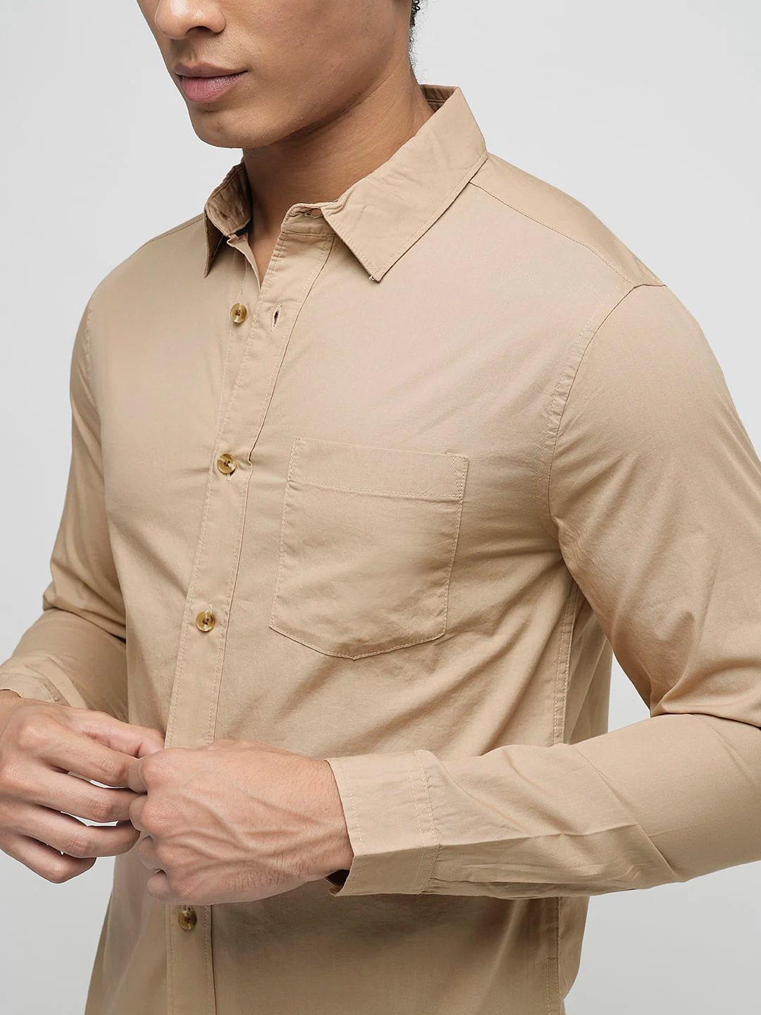 PRODUKT by JACK&JONES Brown Cotton Full Sleeves Shirt - Image 6