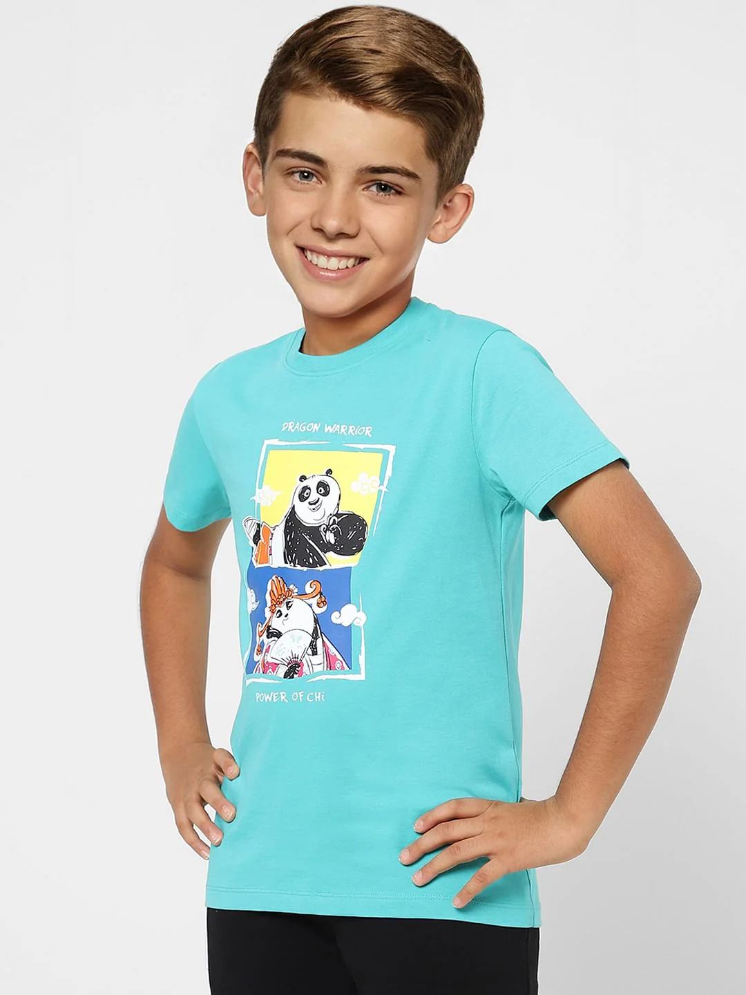 Boys X Kung Fu Panda Blue Graphic Print T-shirt - Image 3