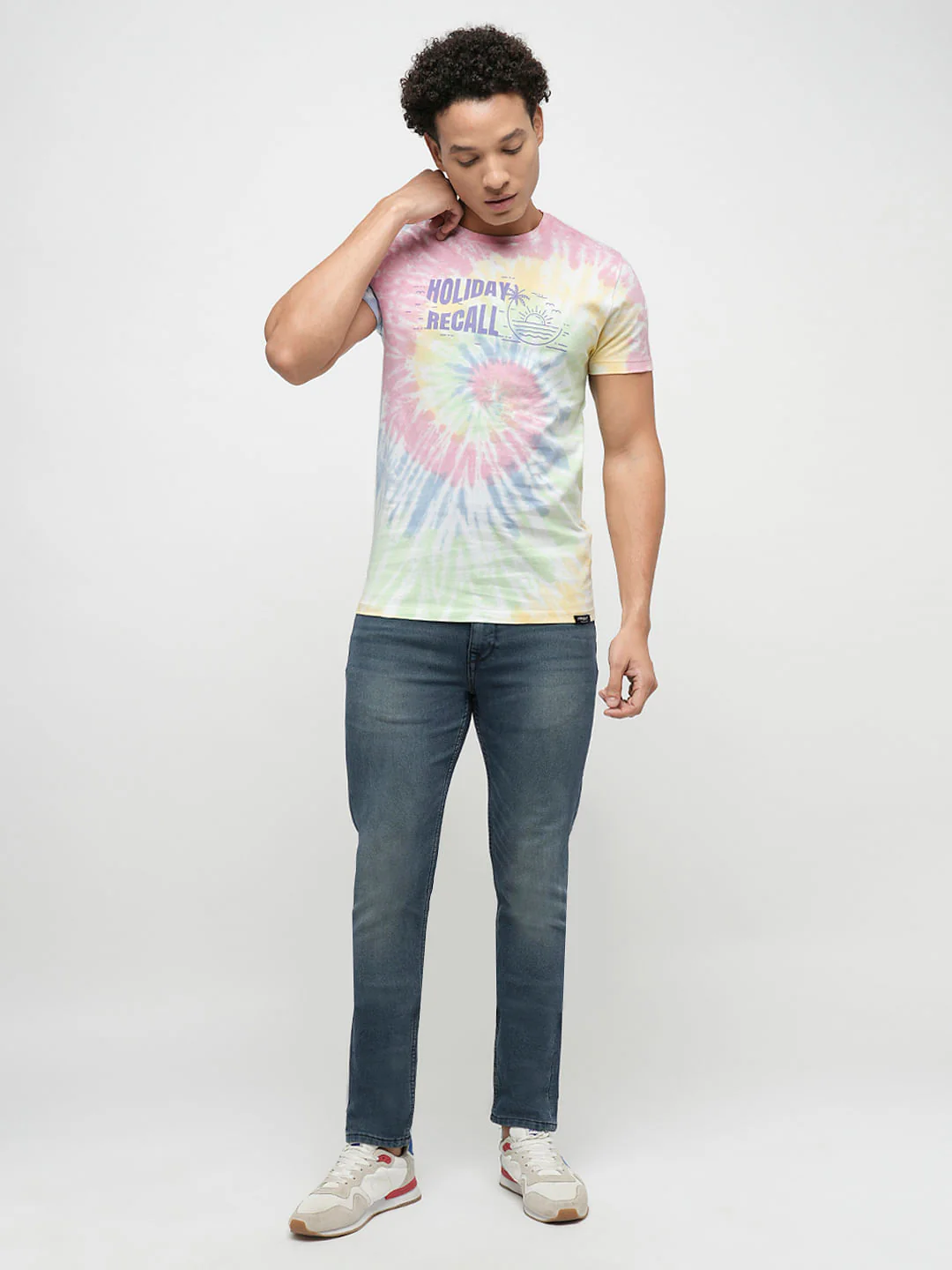 PRODUKT by JACK&JONES Pink Printed Crew Neck T-shirt - Image 5