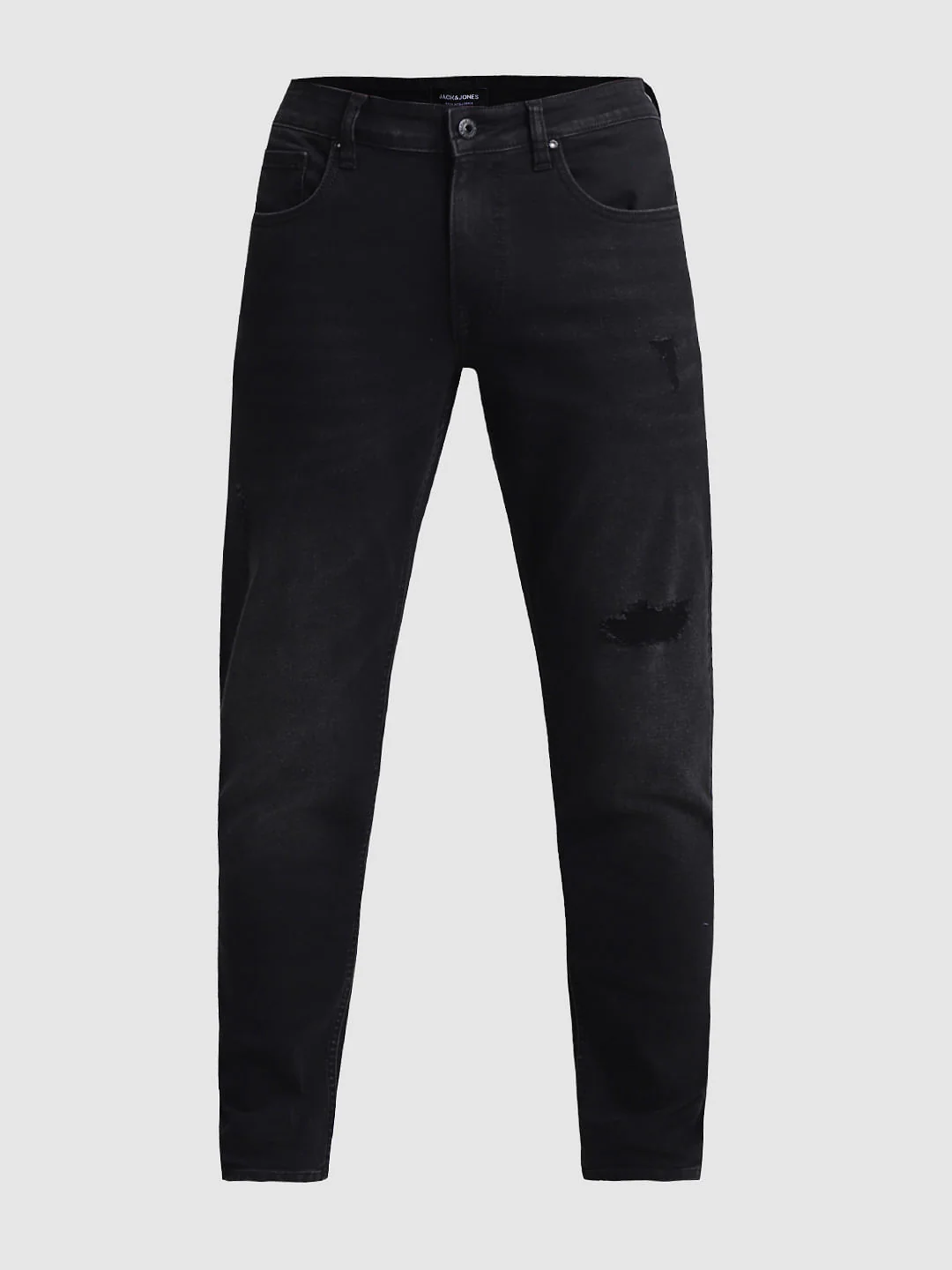 Black Mid Rise Distressed Brak Slim Jeans - Image 6