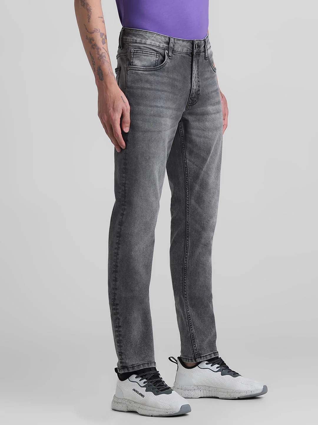 Grey Low Rise Ben Skinny Fit Jeans - Image 2