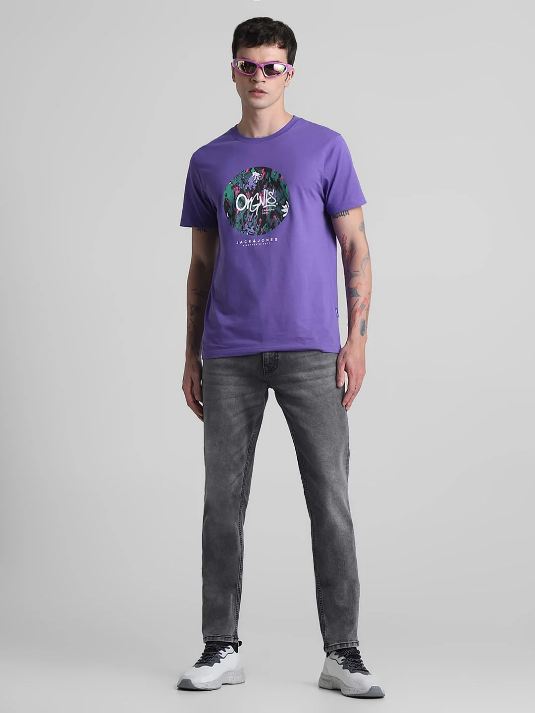 Grey Low Rise Ben Skinny Fit Jeans - Image 6