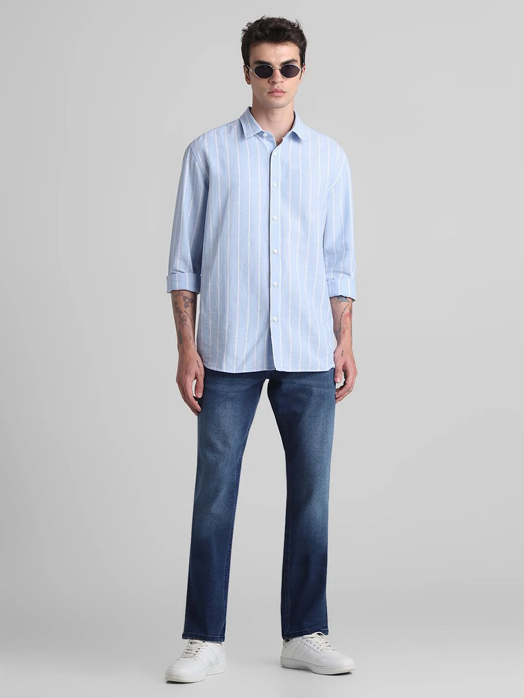 Dark Blue Mid Rise Clark Regular Fit Jeans - Image 6