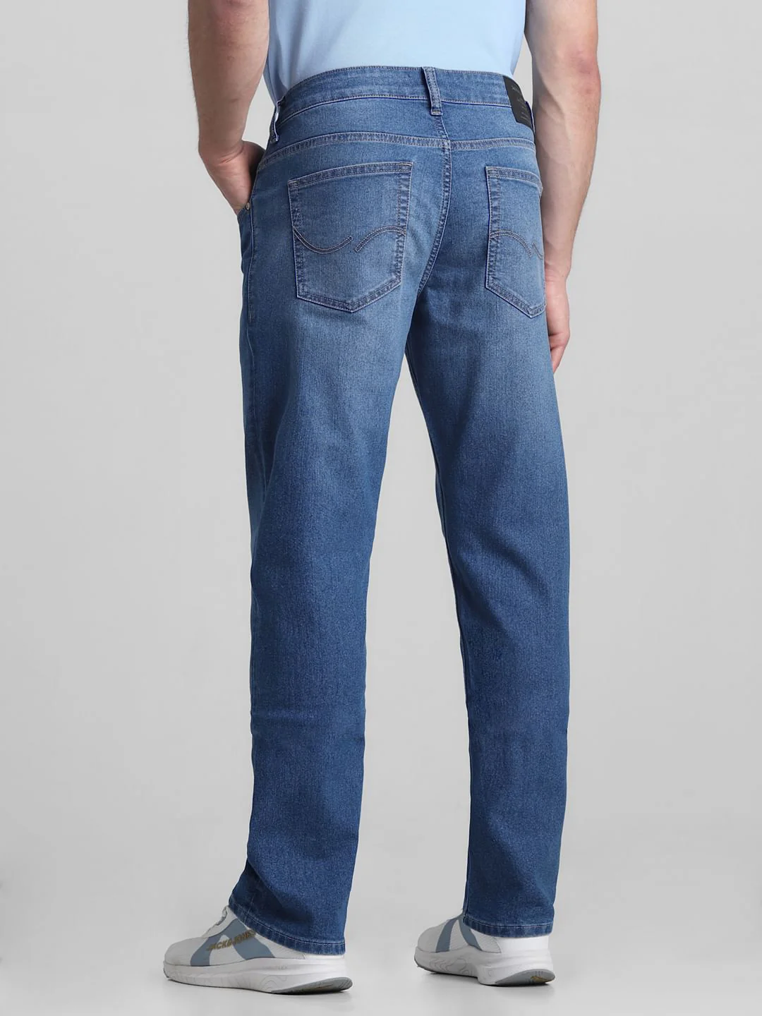 Light Blue Mid Rise Clark Regular Fit Jeans - Image 3