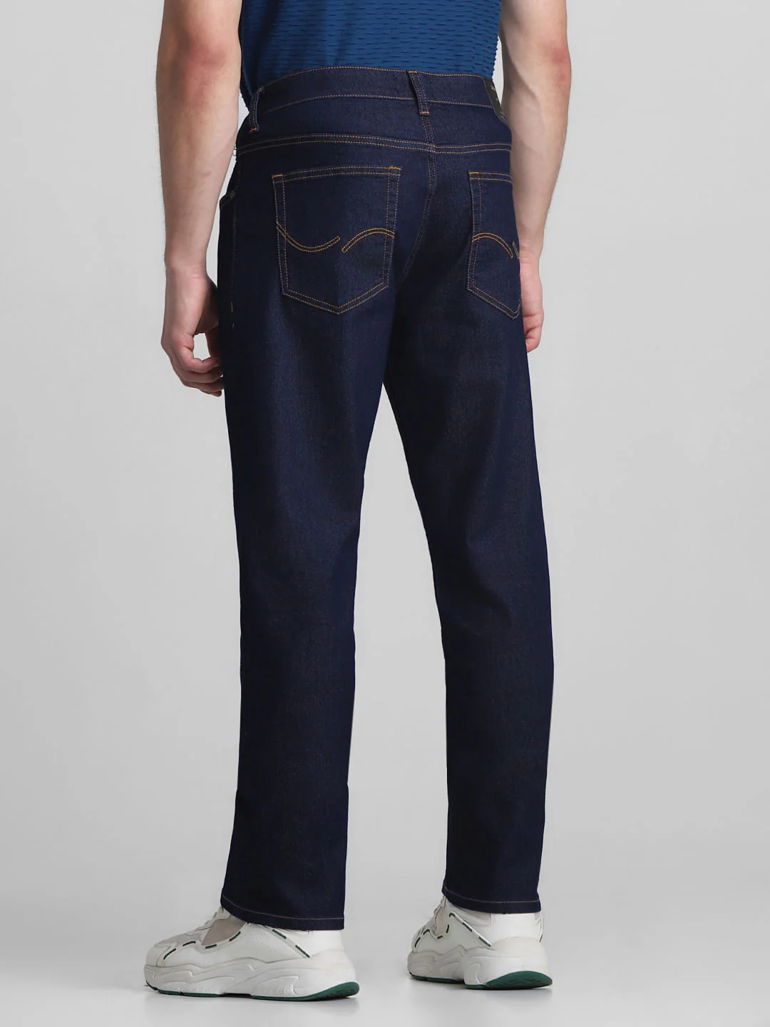 Dark Blue Mid Rise Clark Regular Fit Jeans - Image 3