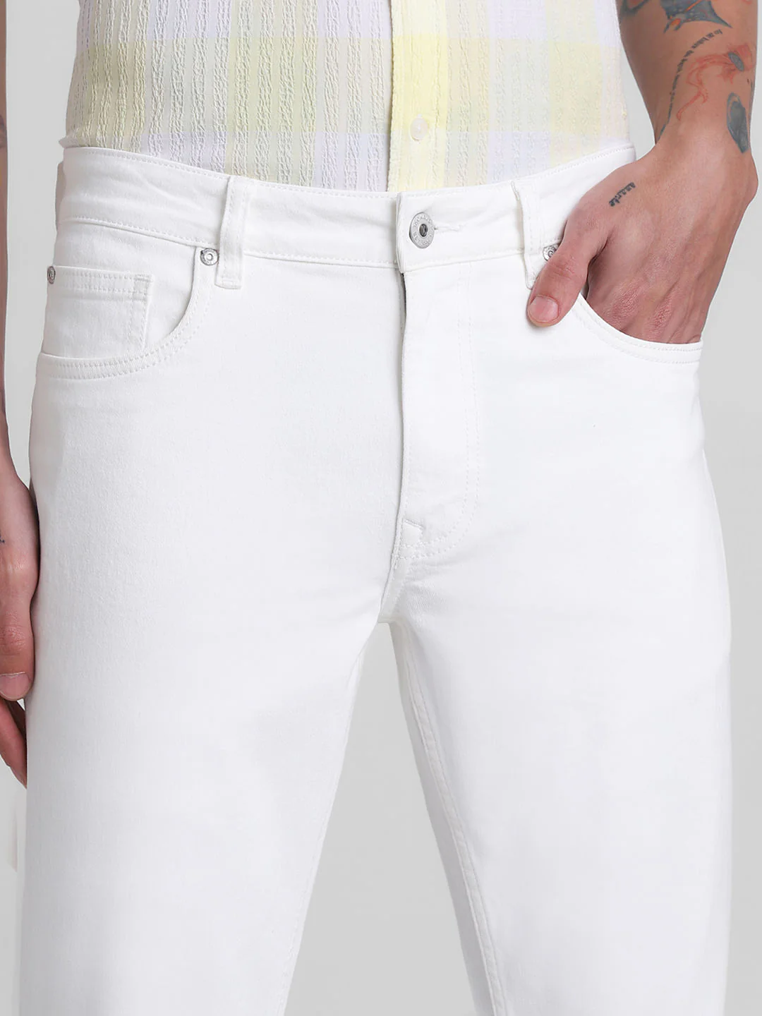 White Low Rise Glenn Slim Fit Jeans - Image 4