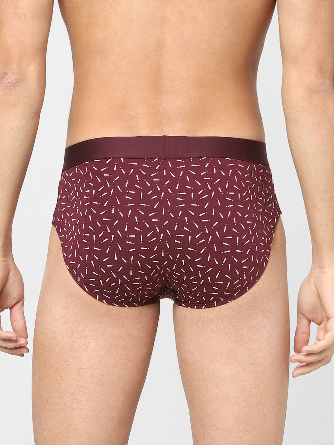 Maroon Printed Briefs - Image 3
