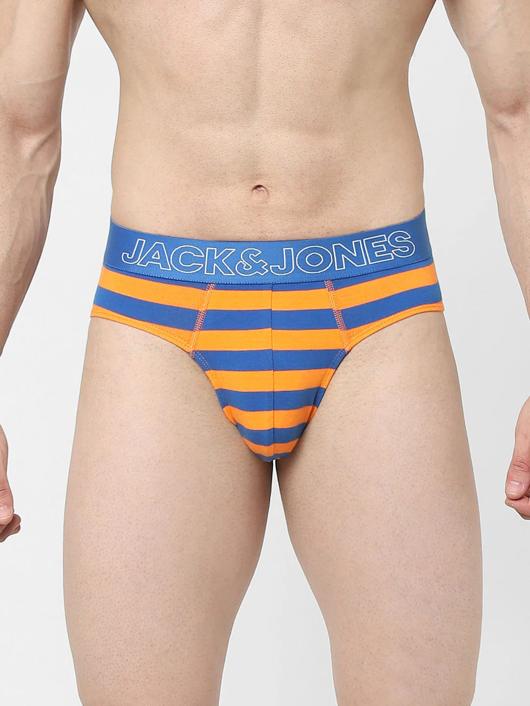 Pack Of 3 Orange, Blue & Green Striped Briefs - Image 2