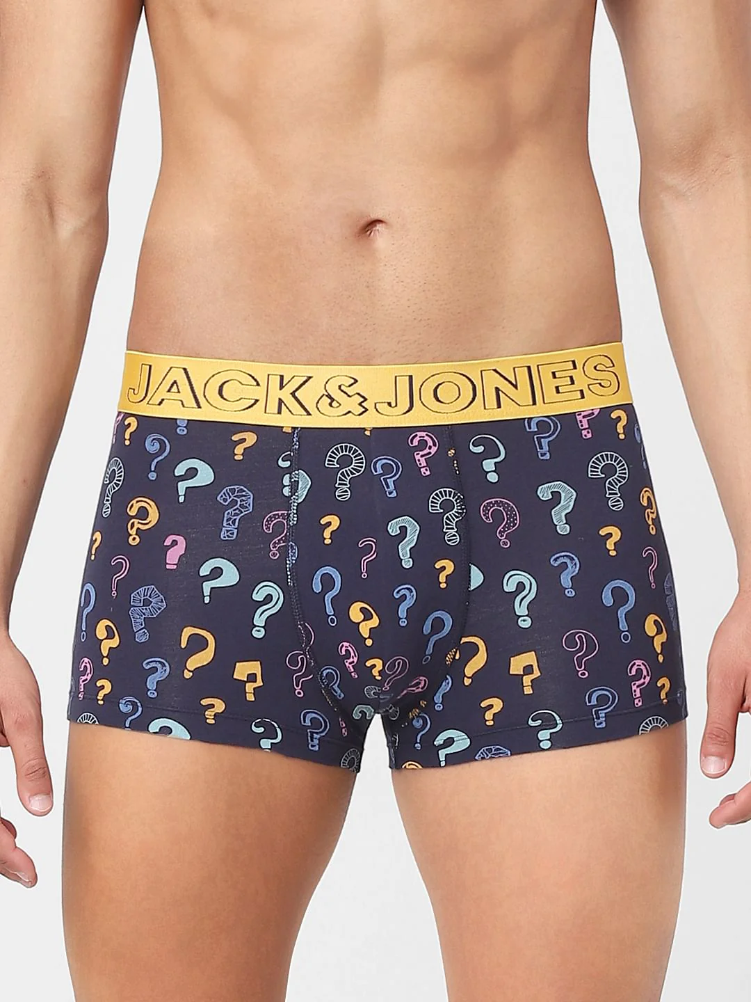Blue Question Mark Printed Trunks