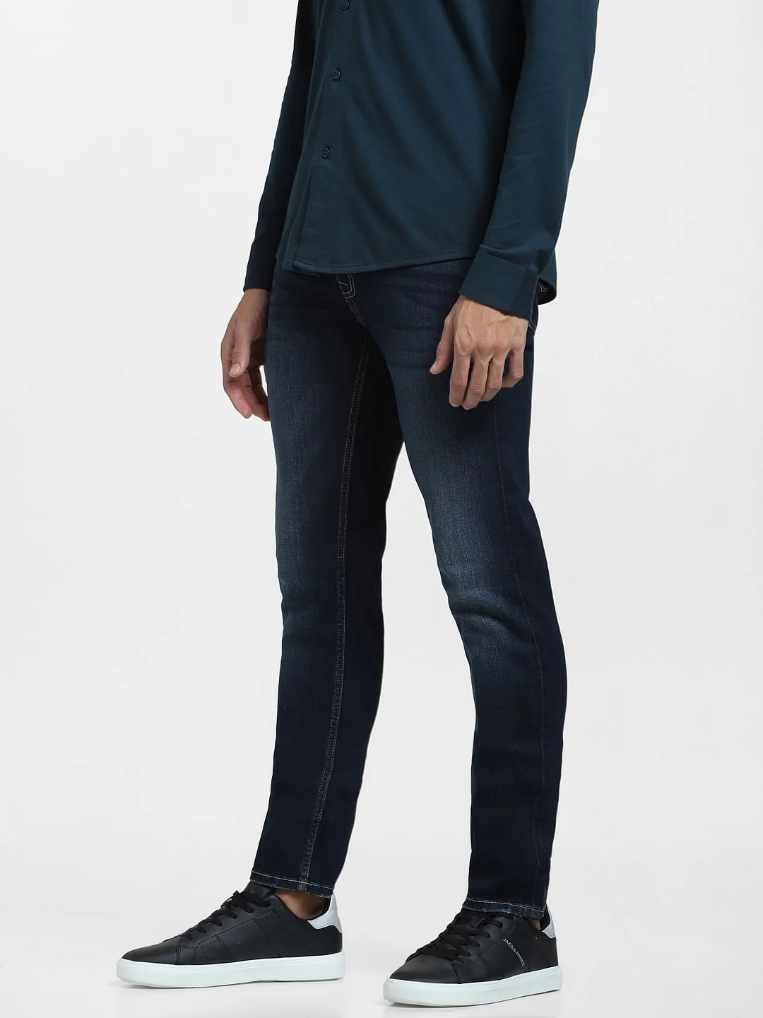 Dark Blue Low Rise Ben Skinny Fit Jeans - Image 3