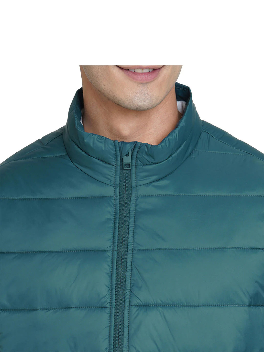 Green High-Neck Sleeveless Puffer Vest - Image 5