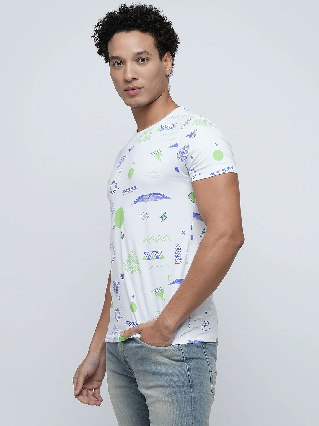 PRODUKT by JACK&JONES White Printed Crew Neck T-shirt - Image 3