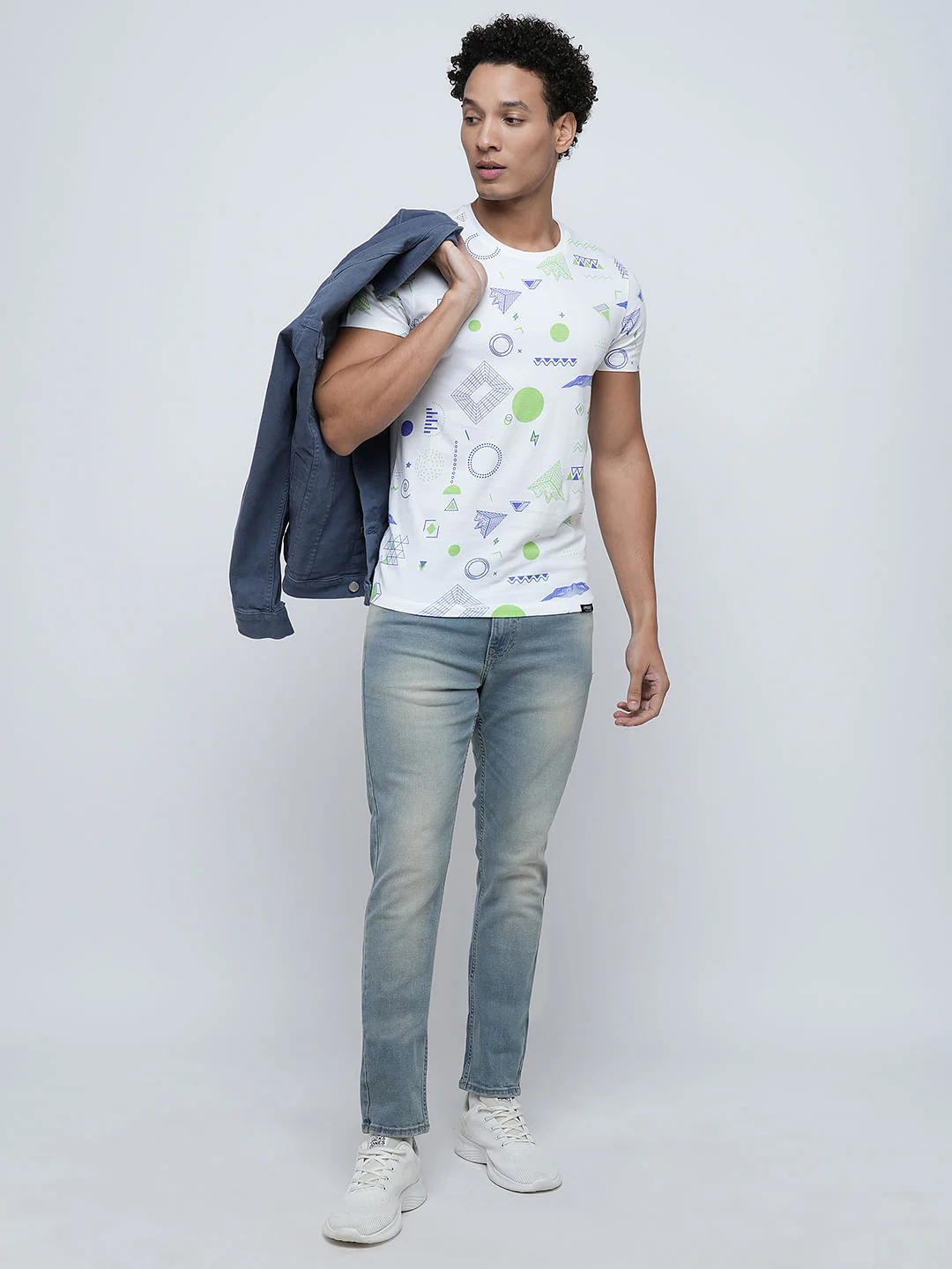PRODUKT by JACK&JONES White Printed Crew Neck T-shirt - Image 5